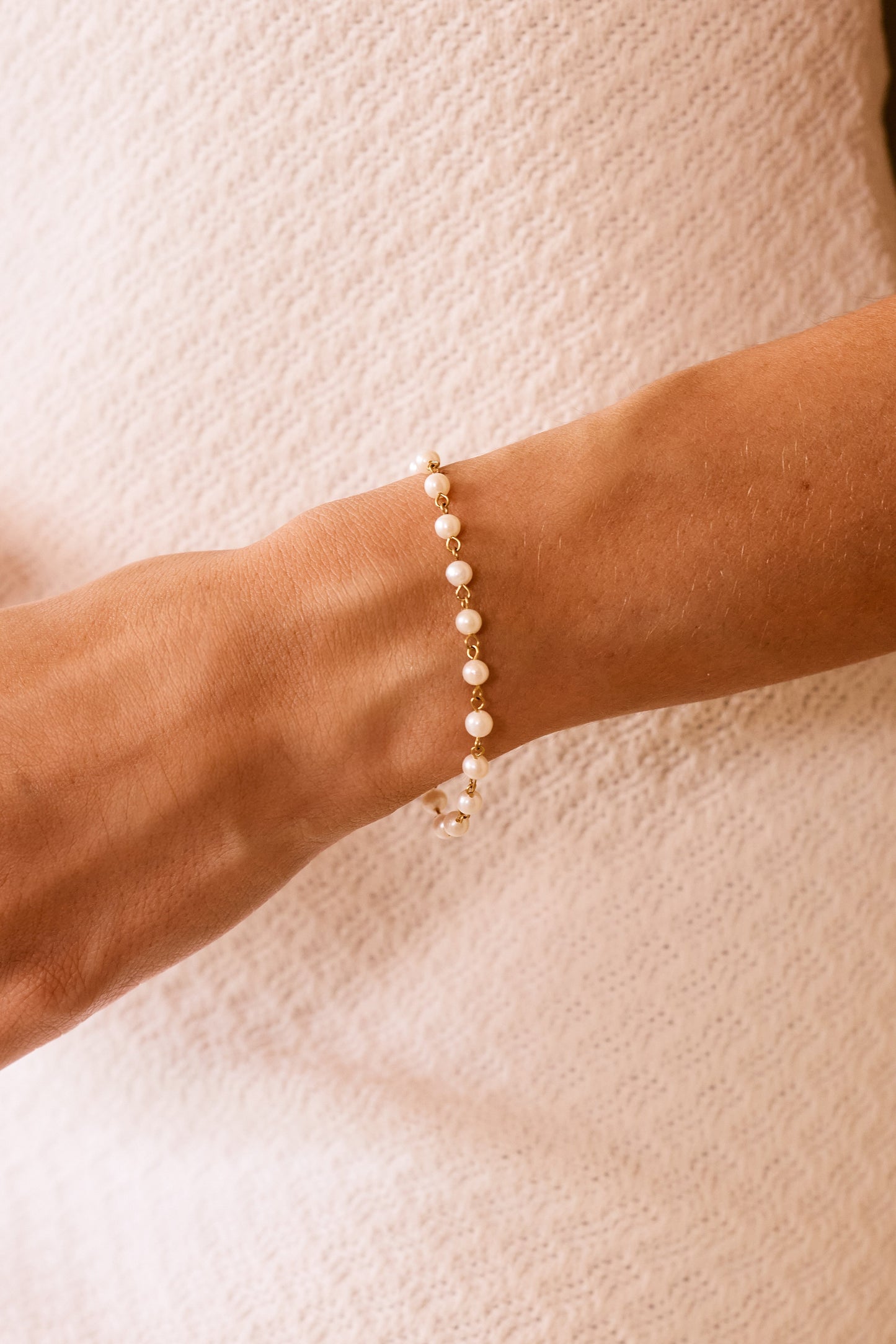 Dainty Pearl Station Bracelet