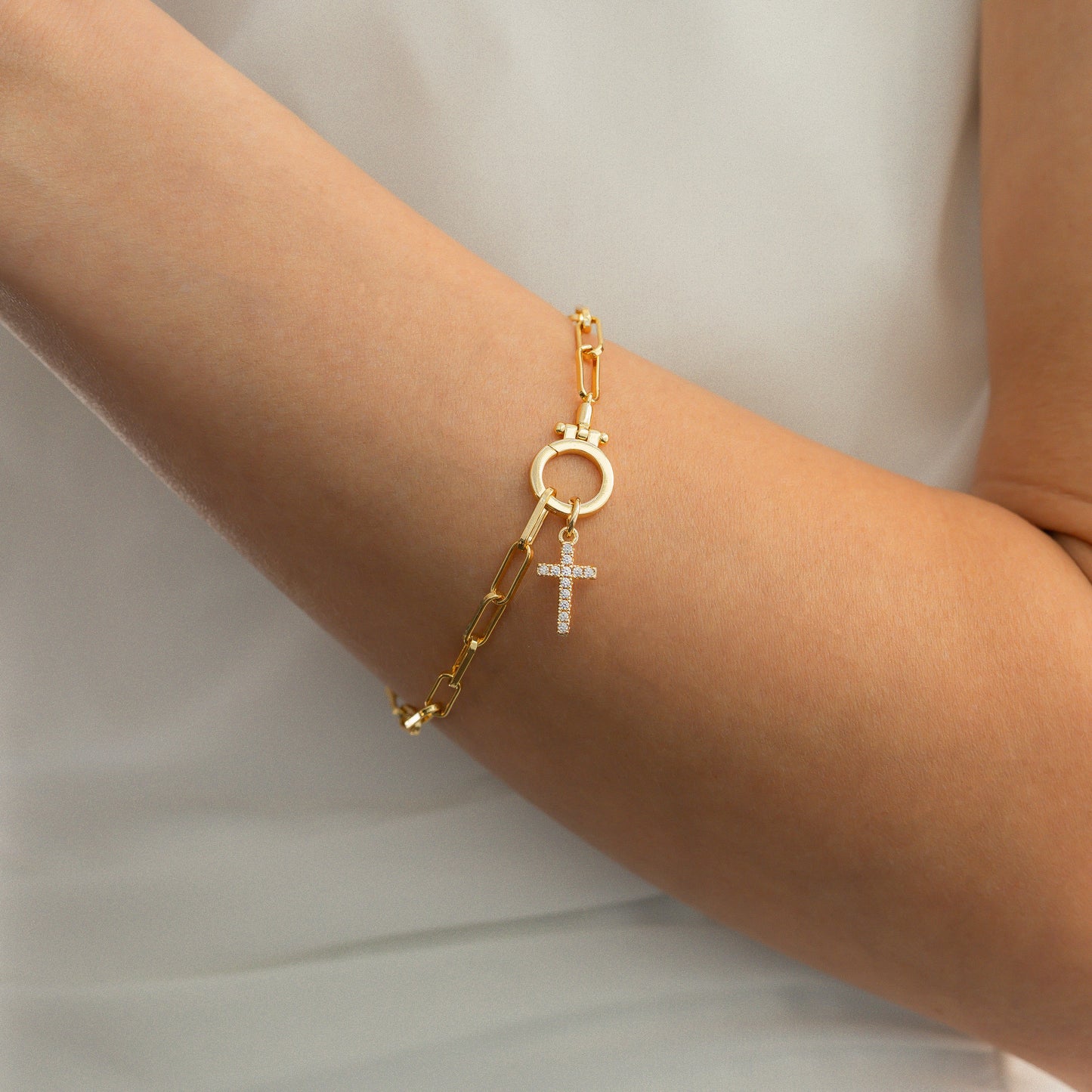 Pave Cross Charm