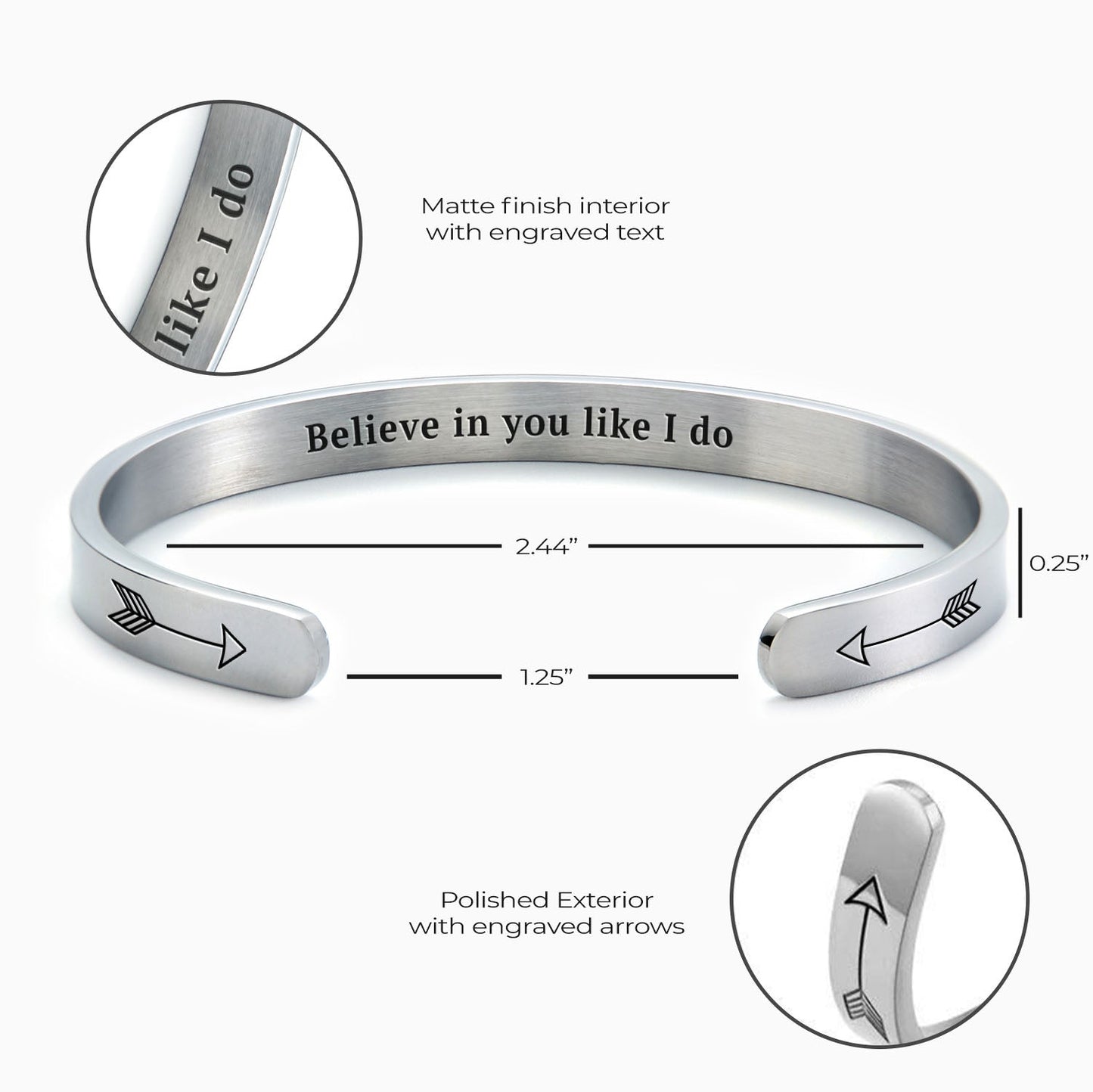 Believe in You Like I Do Cuff Bracelet
