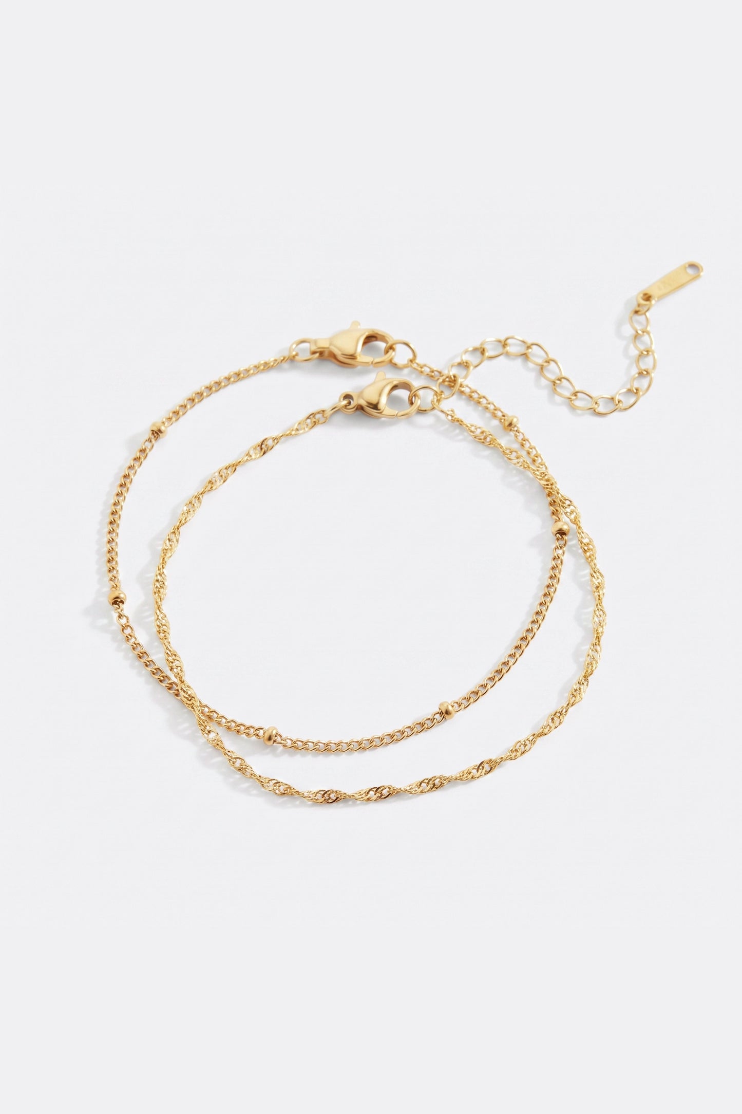 Singapore Twist and Satellite Chain Bracelet Bundle