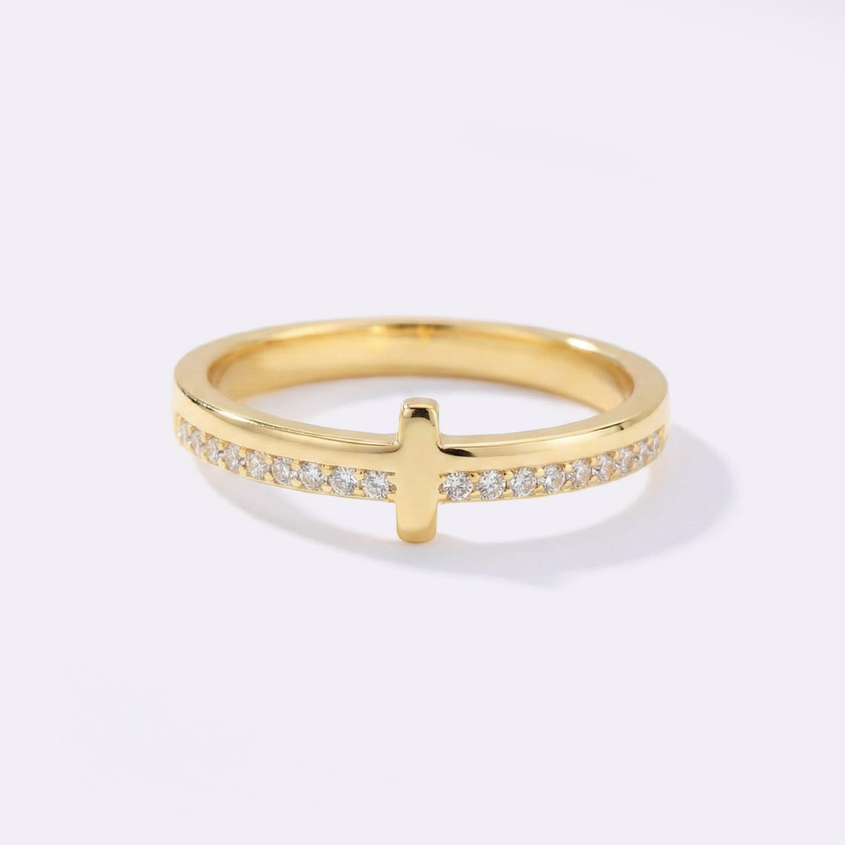 Let God Be In Control Golden Cross Ring