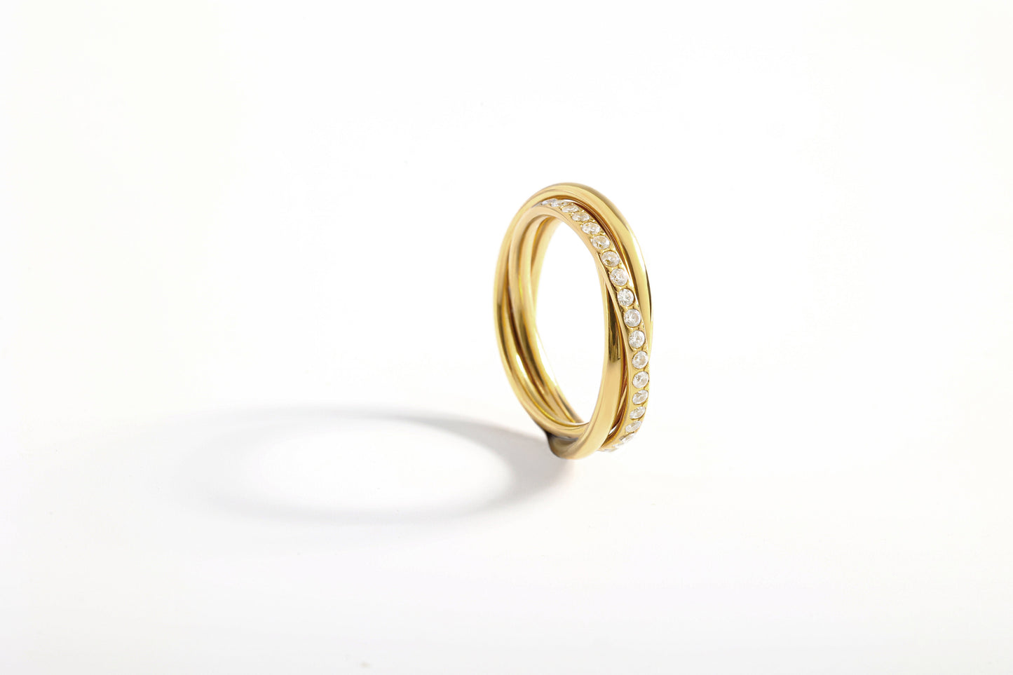 Crystal Interlocking Fidget Ring