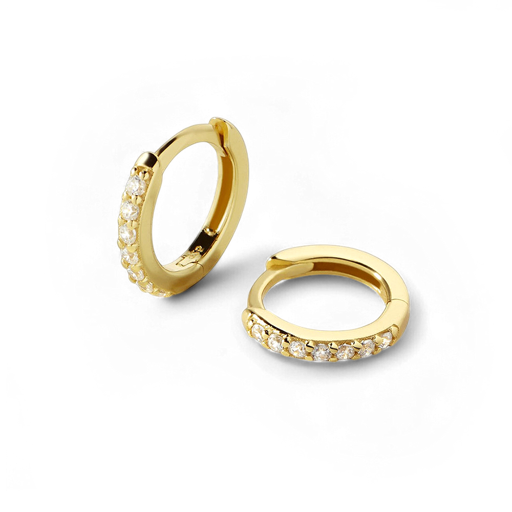 Pave Huggie Hoop Earrings