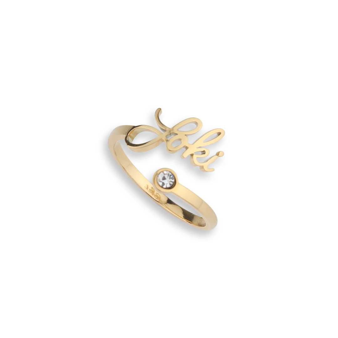 Custom Name Birthstone Ring