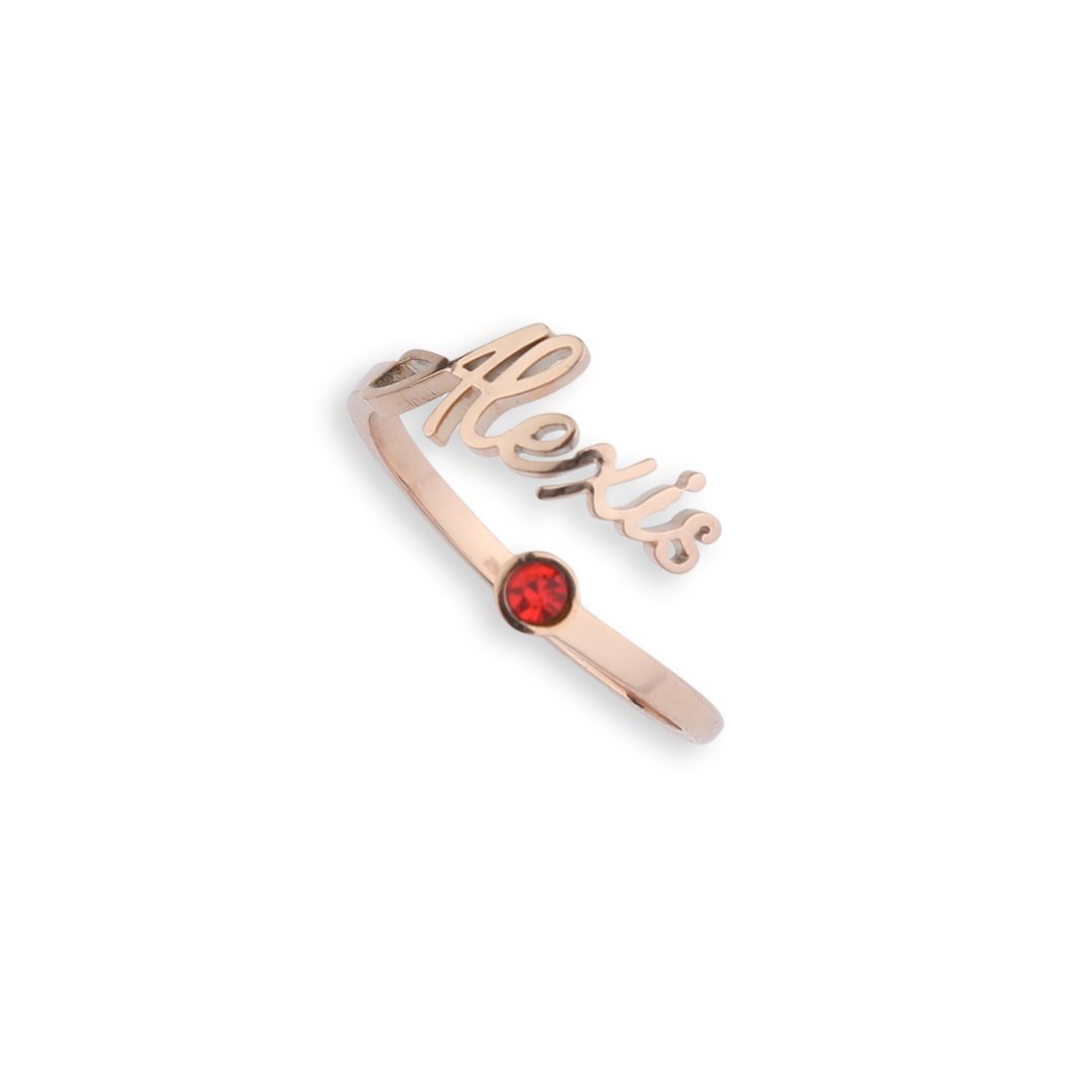 Custom Name Birthstone Ring