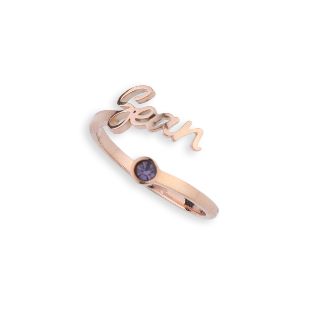Custom Name Birthstone Ring