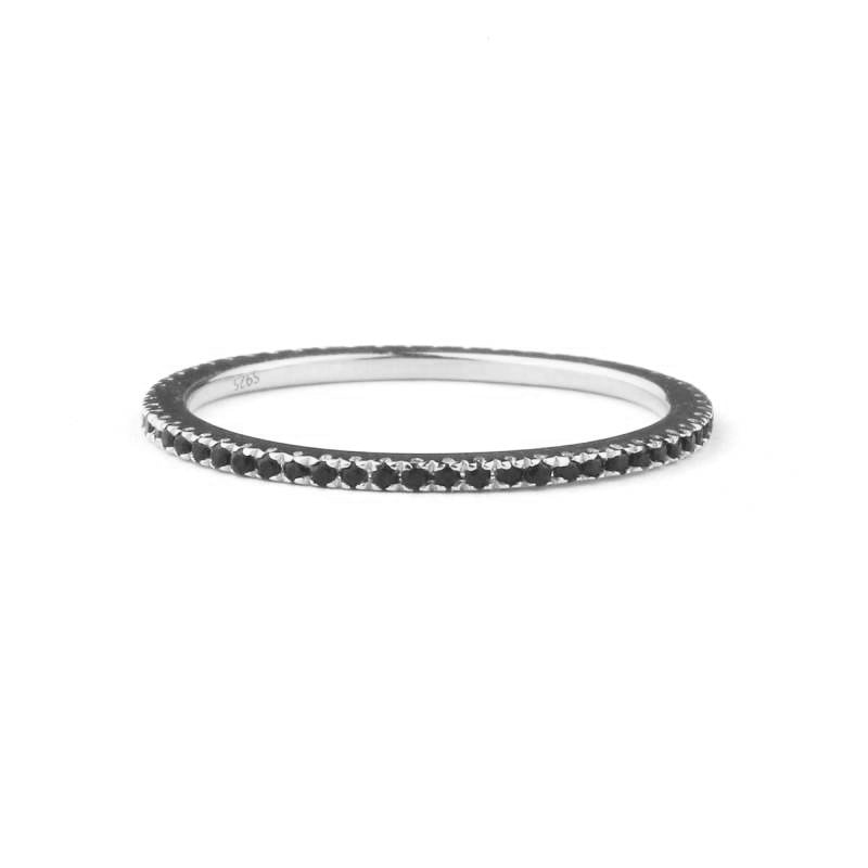 Black Diamond Eternity Stacking Ring