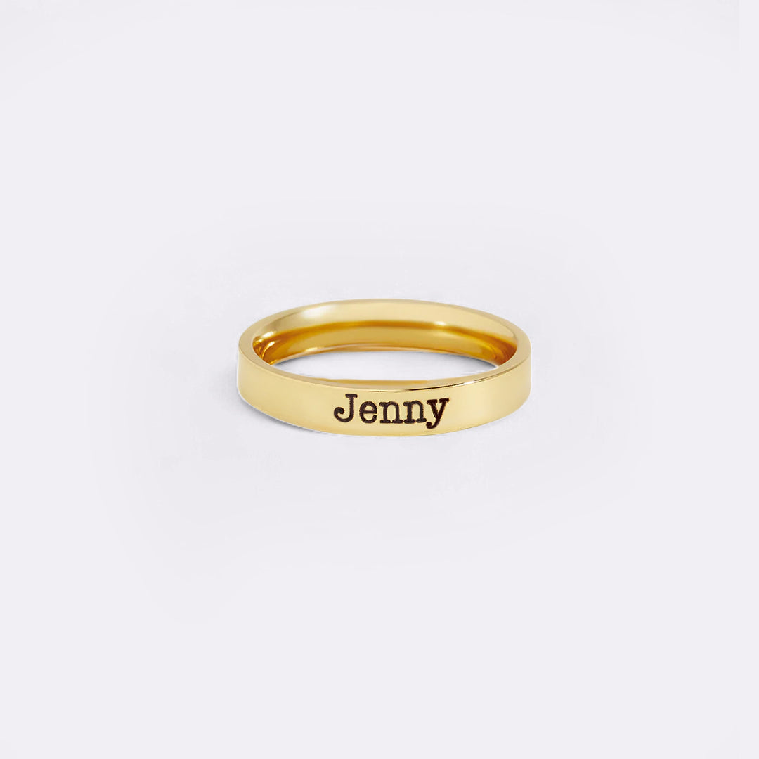 Engraved Stackable Name Ring | 3mm Band