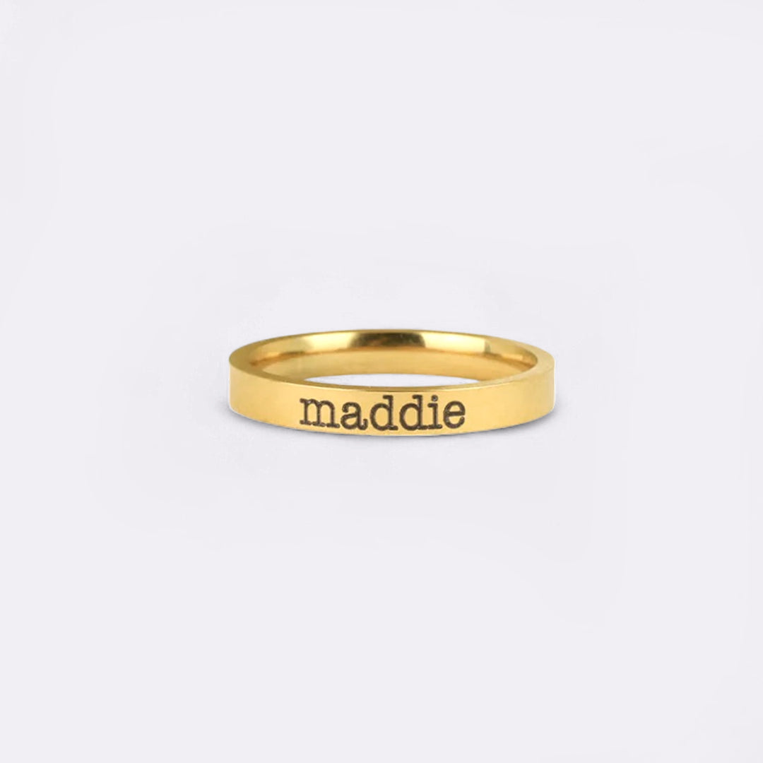 Engraved Stackable Name Ring | 3mm Band