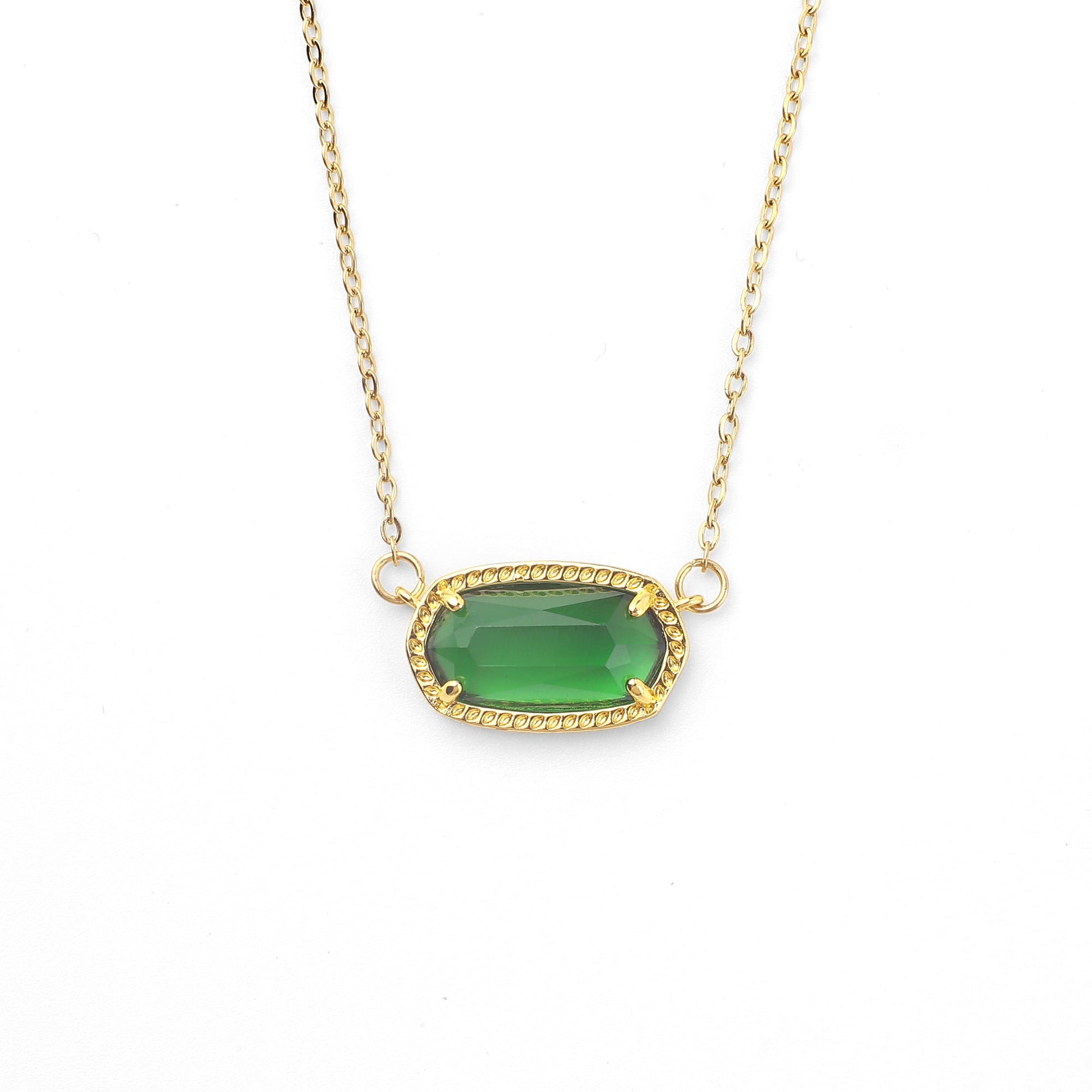Oval Birthstone Pendant Necklace