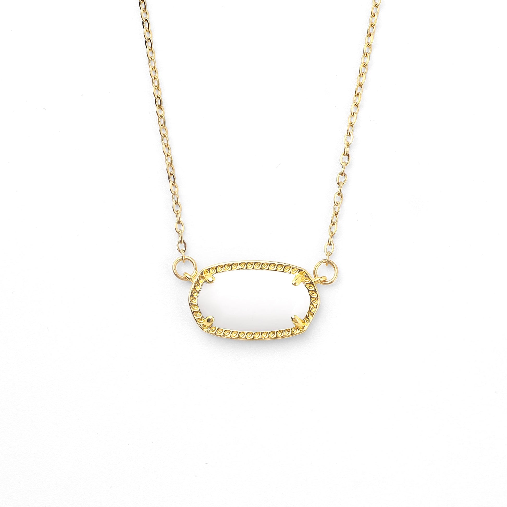 Oval Birthstone Pendant Necklace