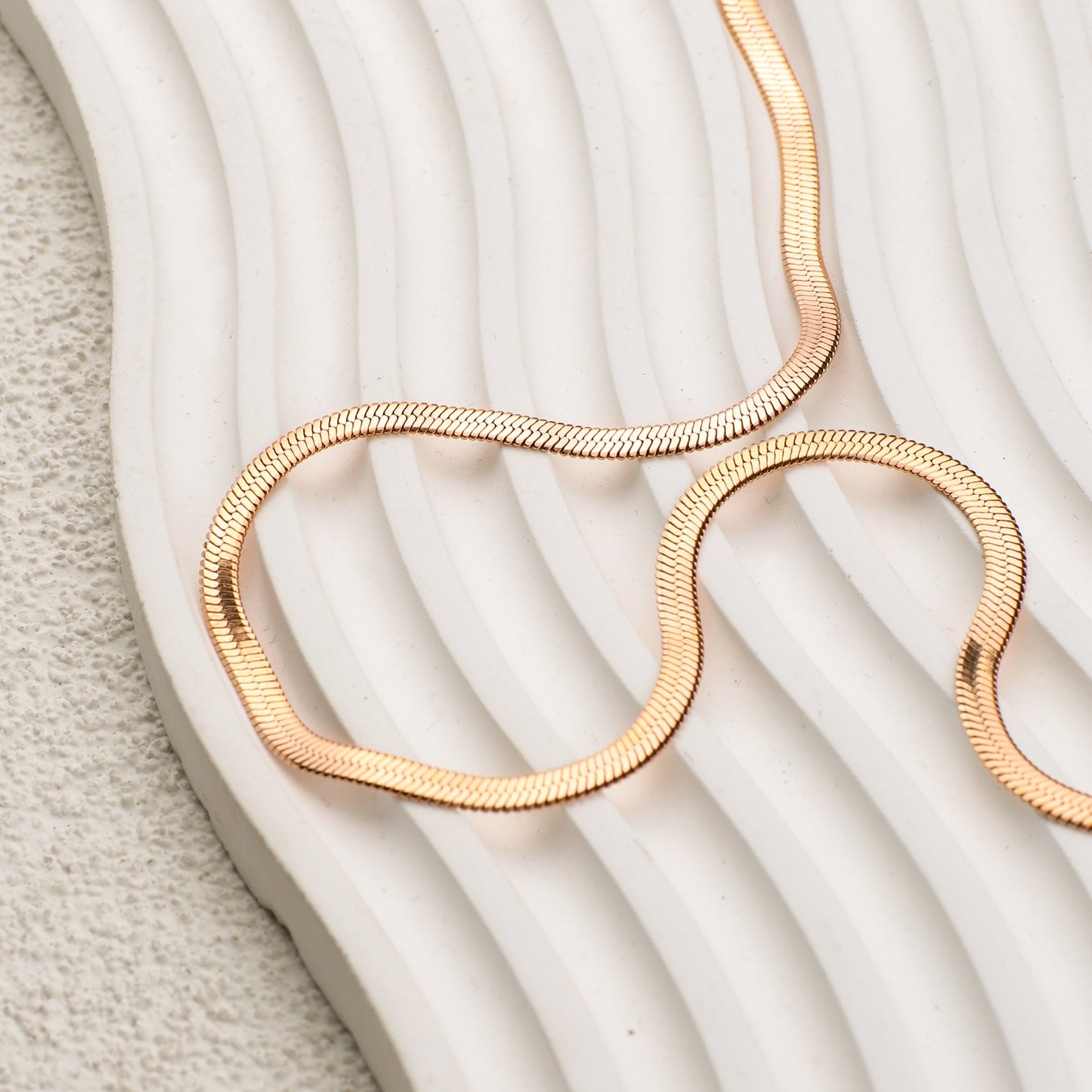 Herringbone Gold Chain Necklace