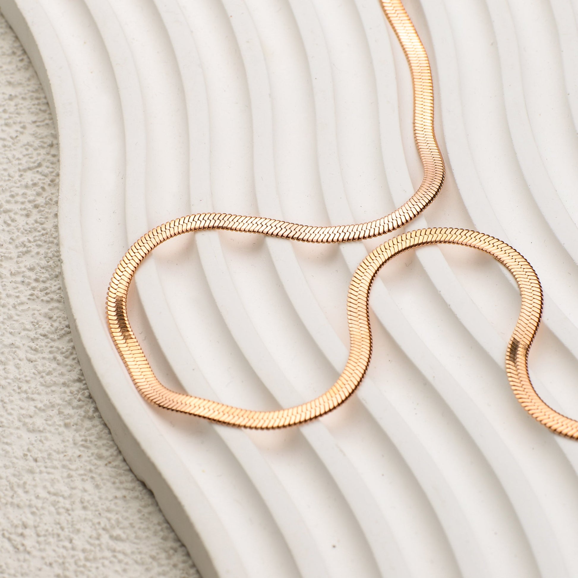 Herringbone Gold Chain Necklace