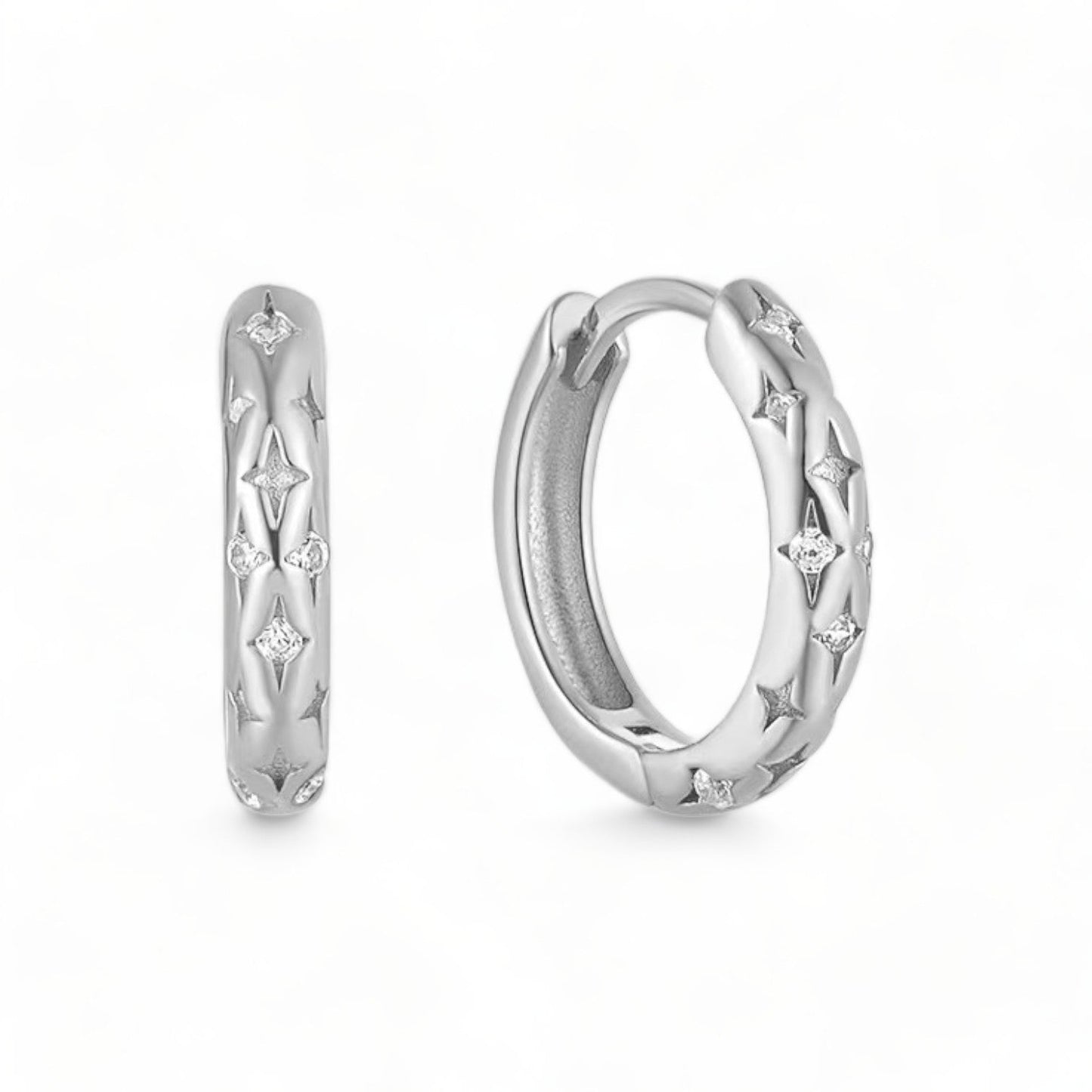 Falling Stars Huggie Hoop Earrings