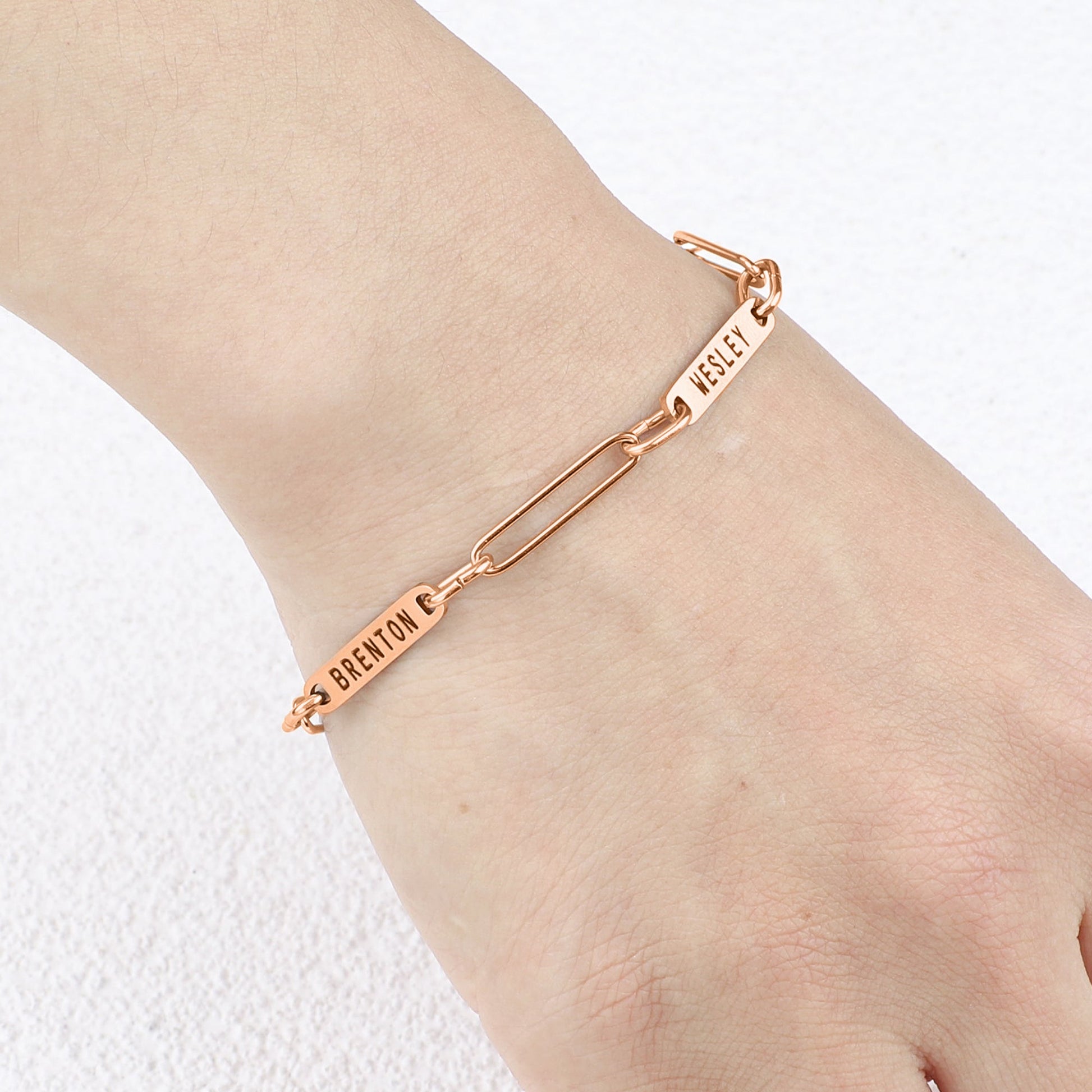 Personalized Paperclip Name Bracelet