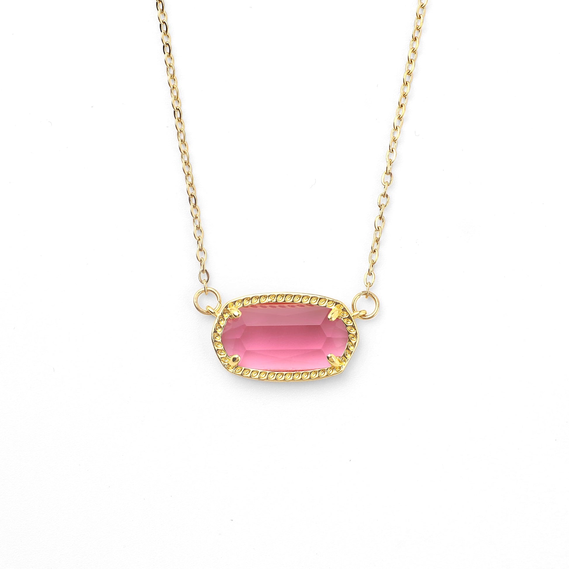 Oval Birthstone Pendant Necklace