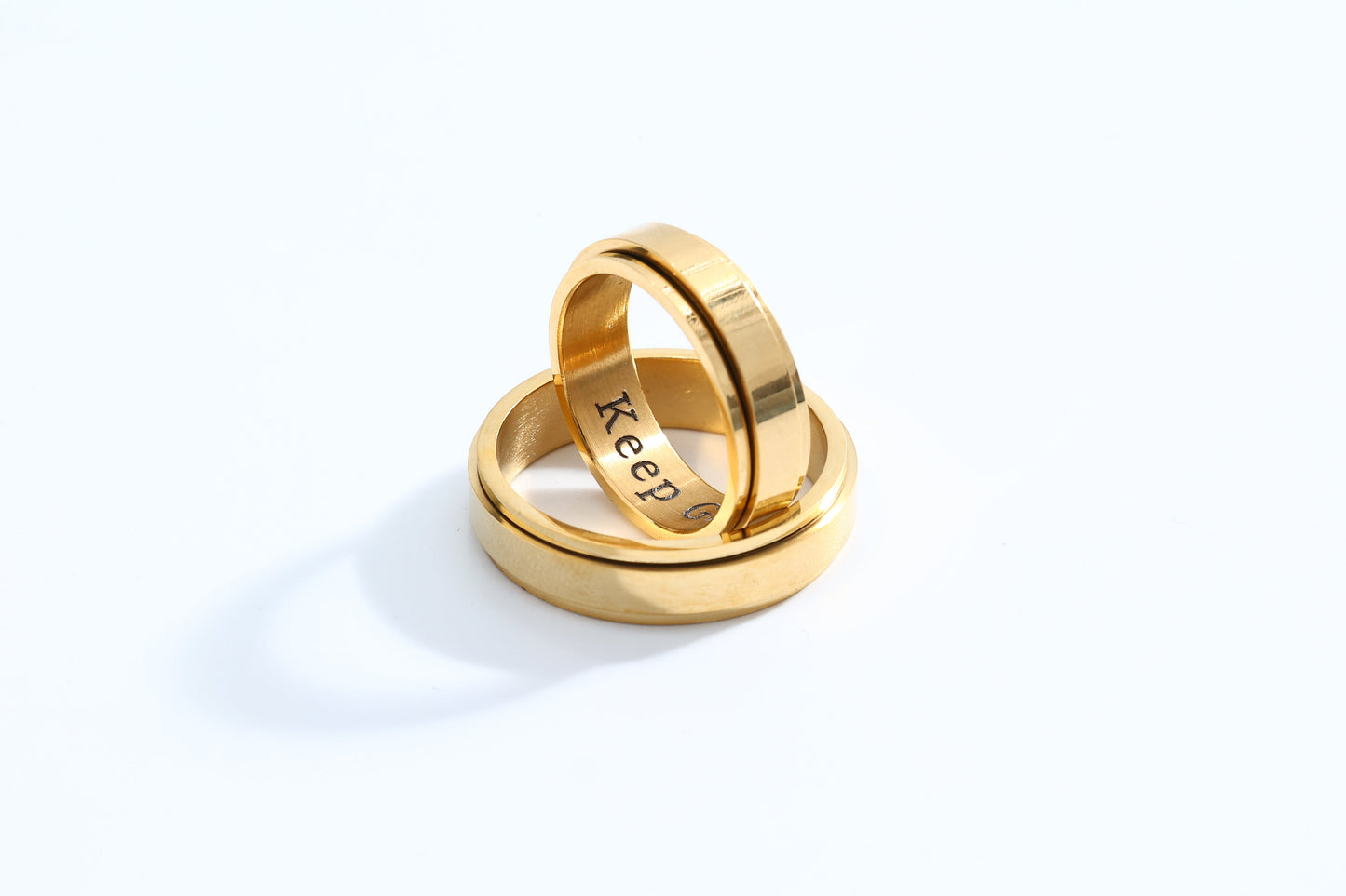 Personalized Classic Block Fidget Ring