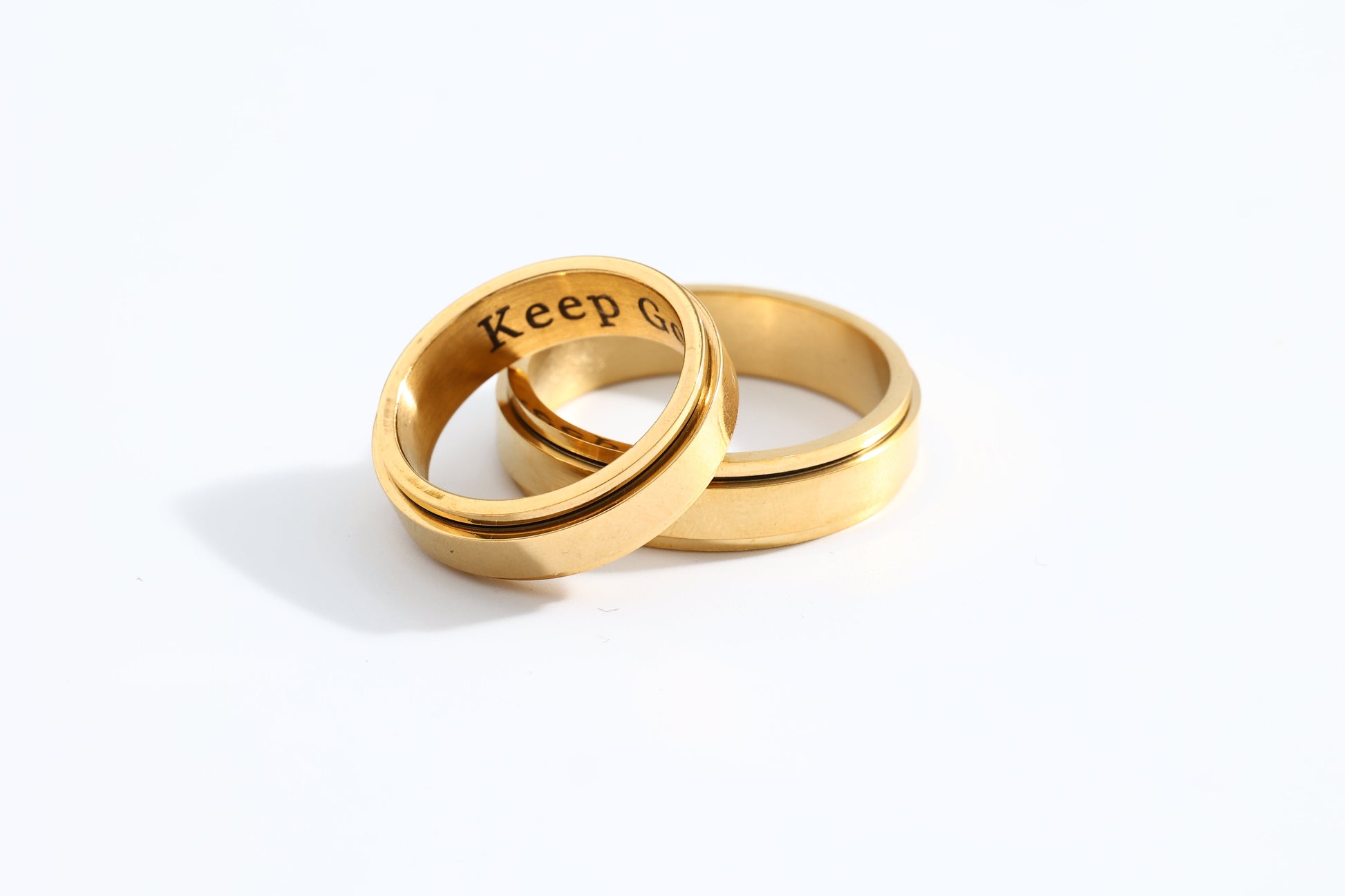 Personalized Classic Block Fidget Ring