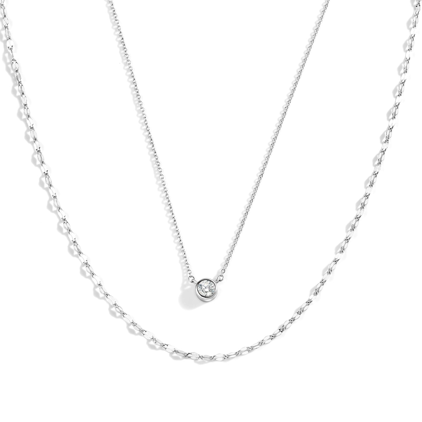 Classic Bezel Necklace and Petal Chain Set