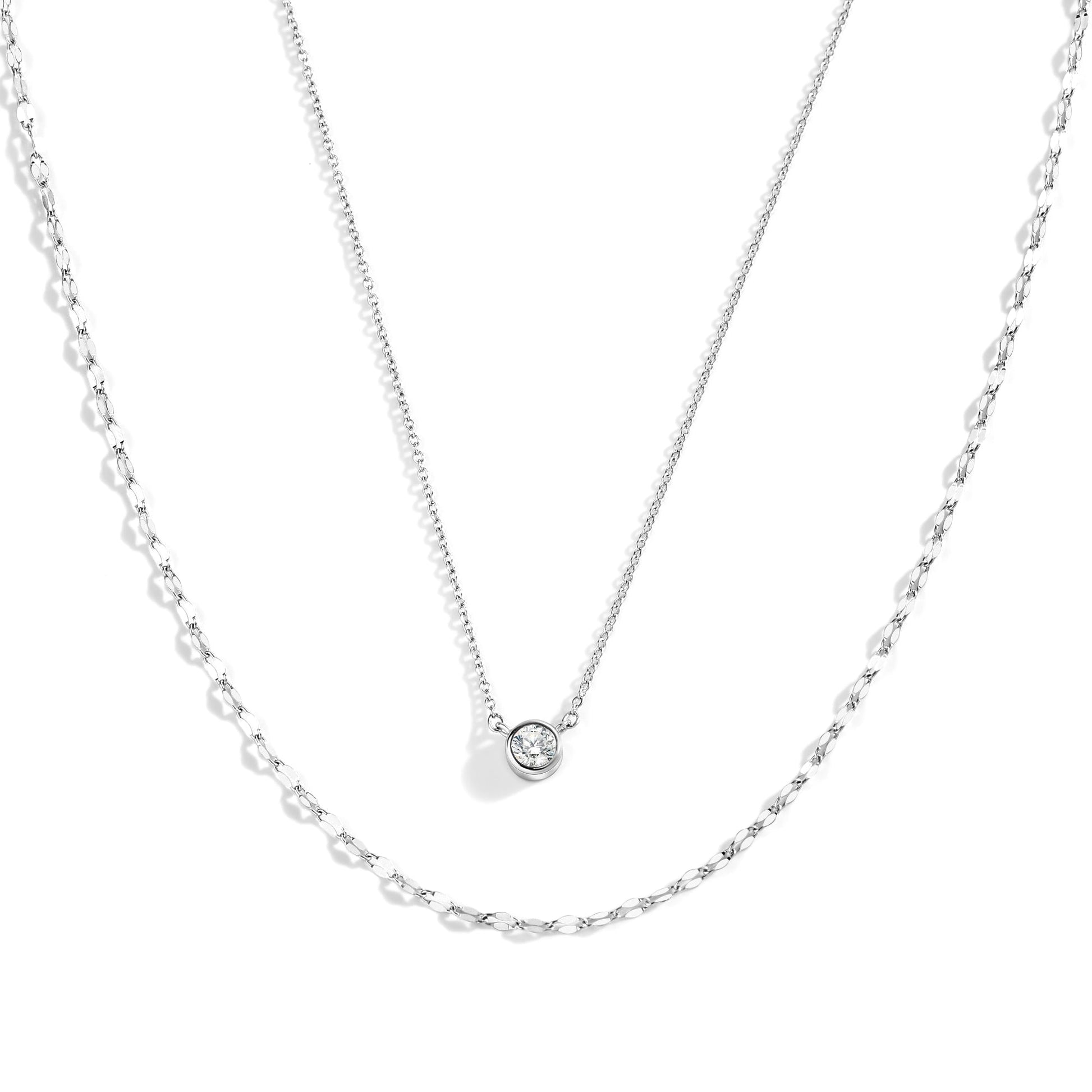Classic Bezel Necklace and Petal Chain Set