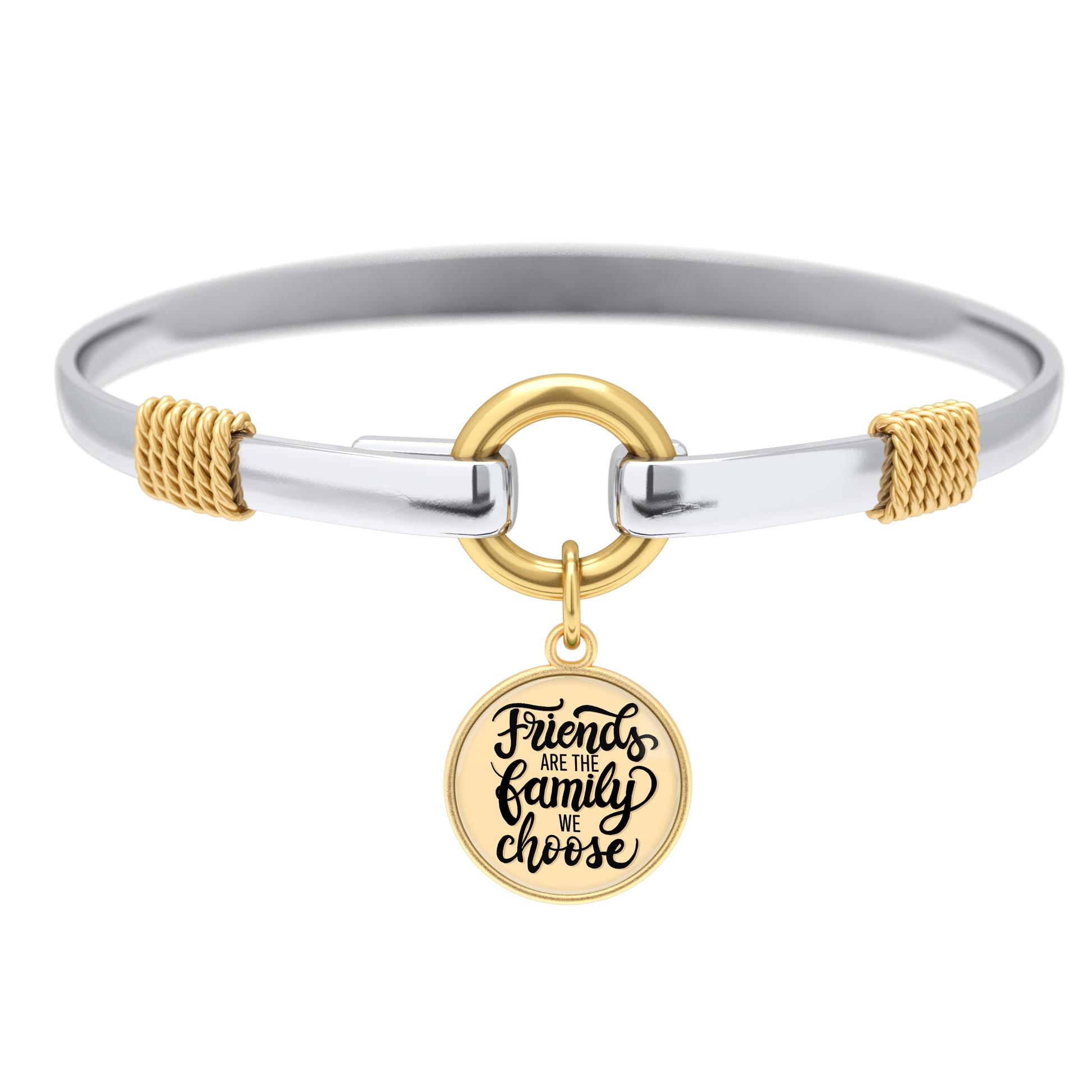 Friends Are The Family We Choose - Gold Background - Two Tone