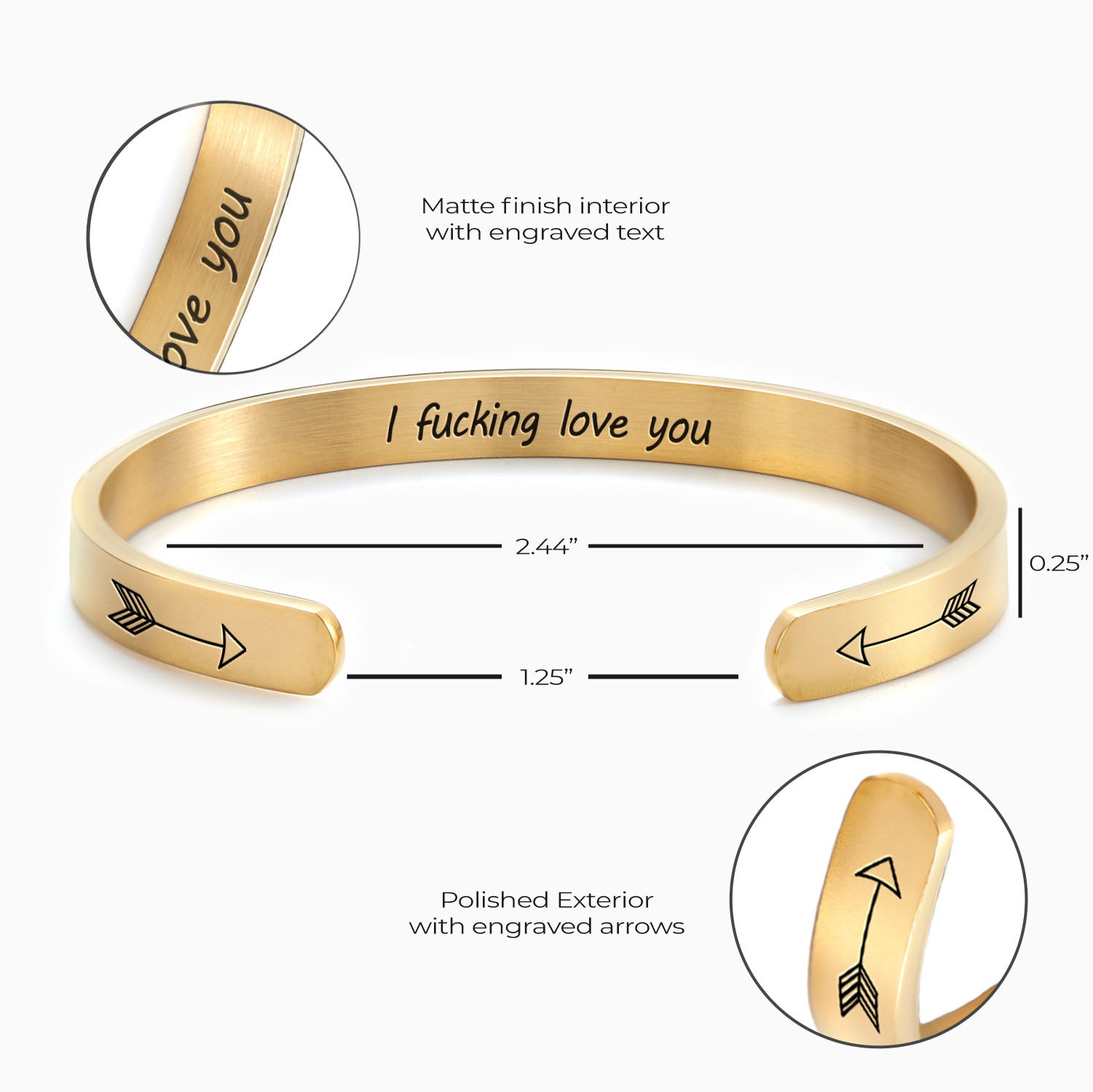 I Fucking Love You Cuff Bracelet