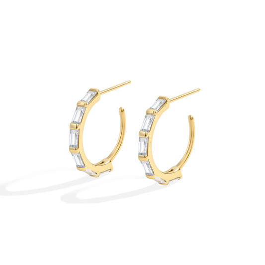 Baguette Diamond Hoop Earrings