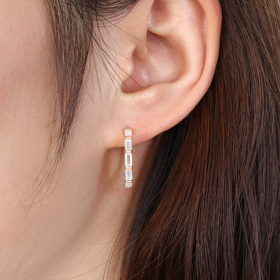 Baguette Diamond Hoop Earrings