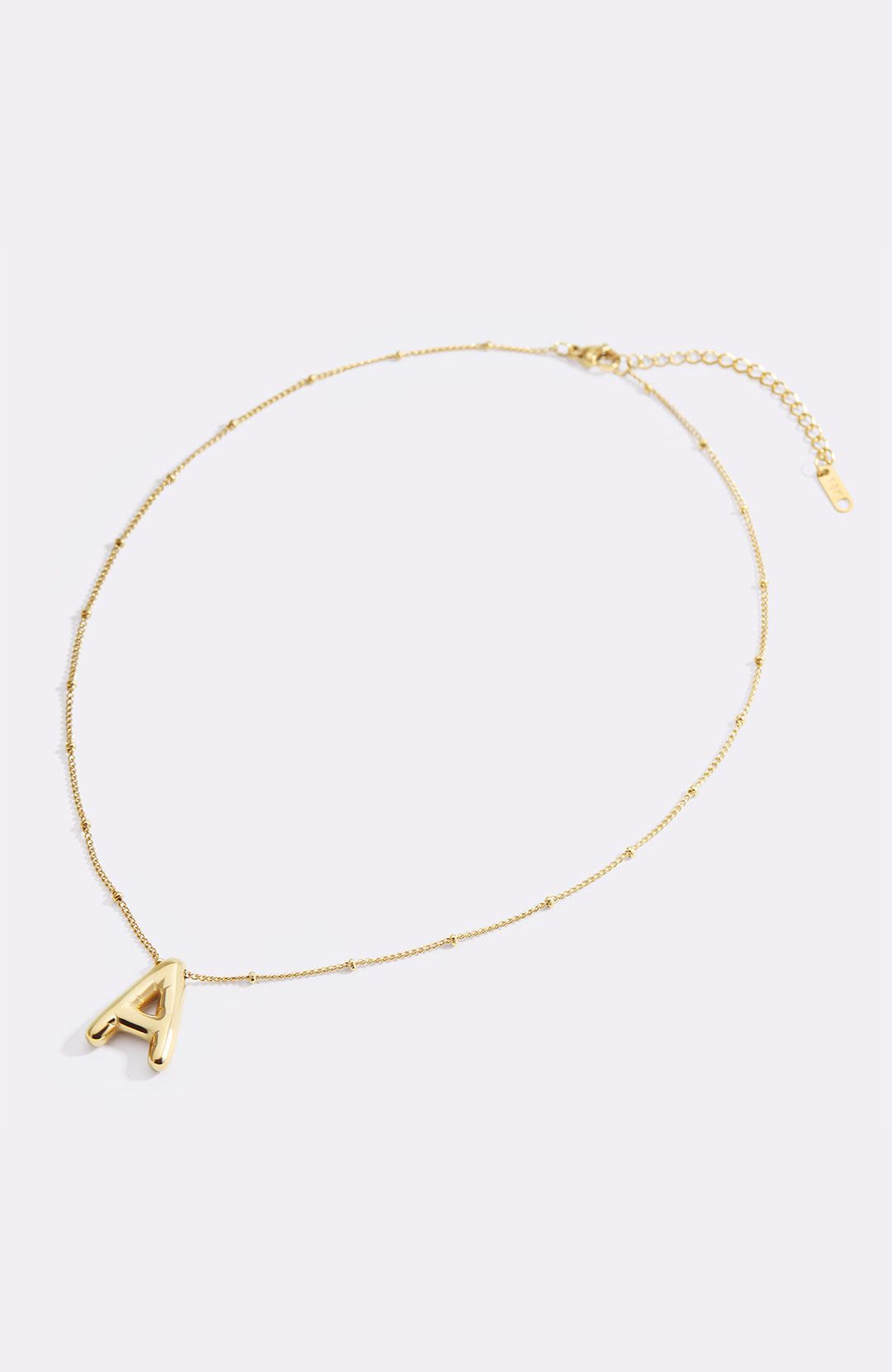 Balloon Initial Necklace with Satellite Chain