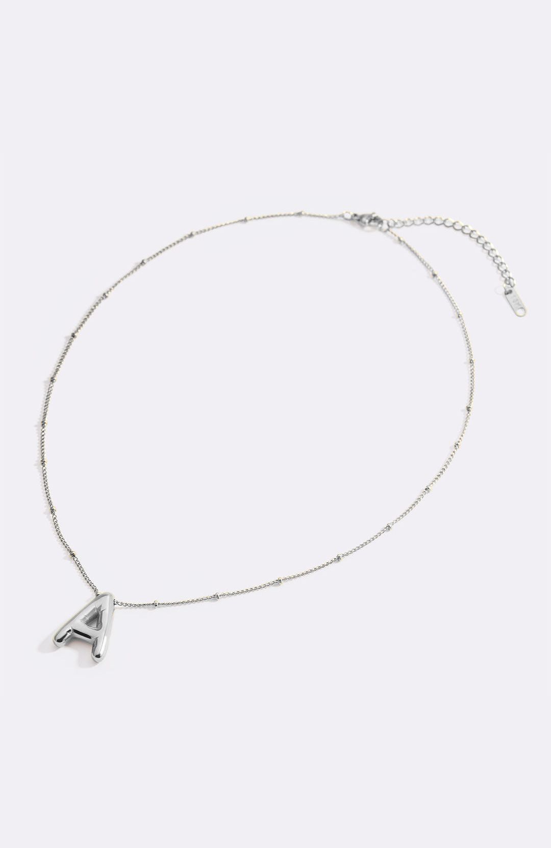 Balloon Initial Necklace with Satellite Chain