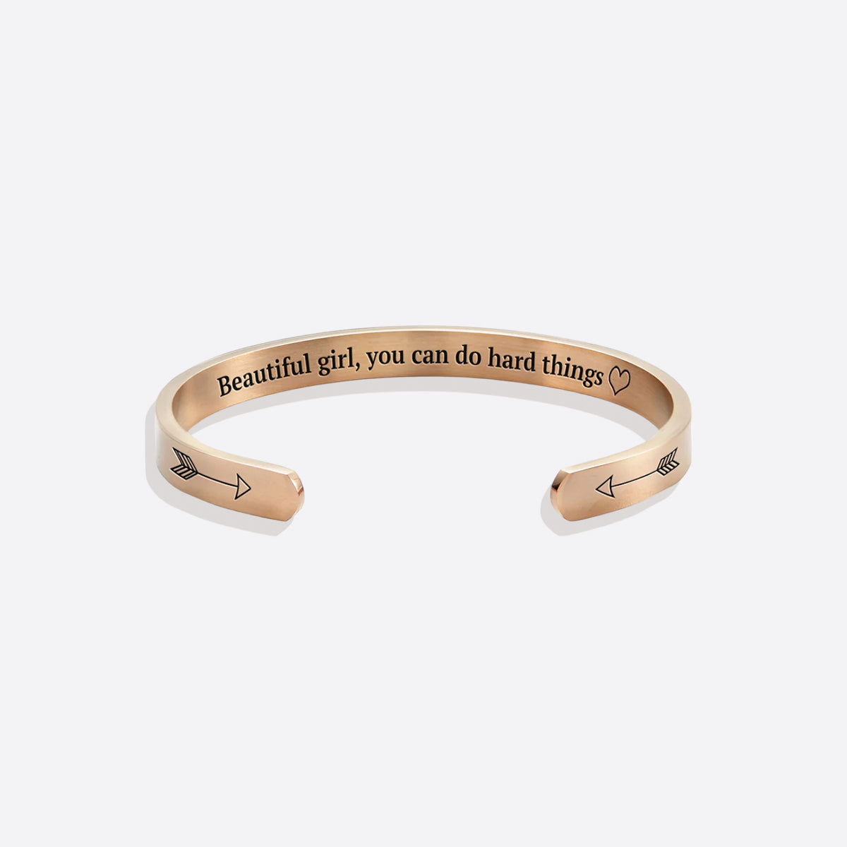 Beautiful Girl You Can Do Hard Things Cuff Bracelet