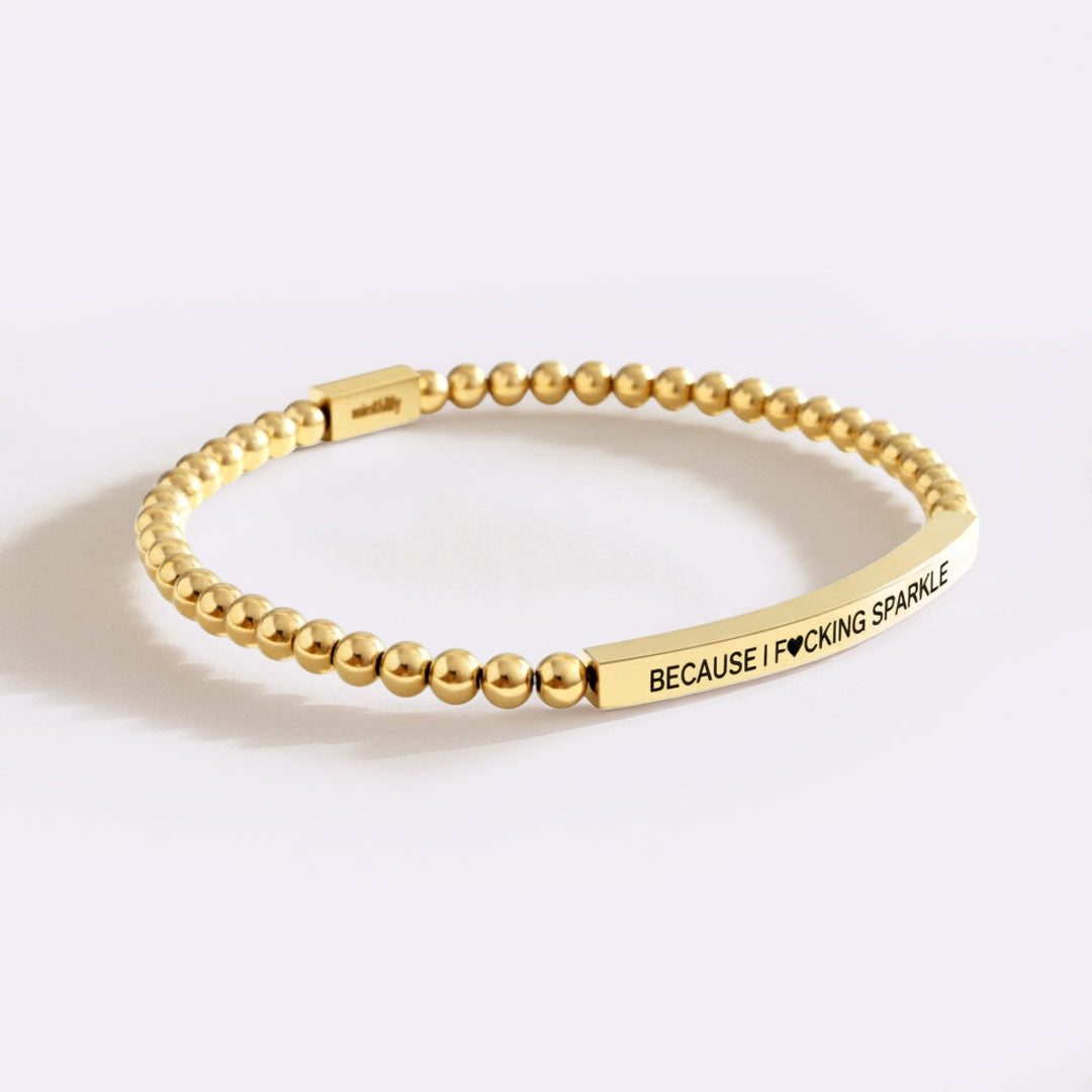 Because I F♥cking Sparkle Beaded Inspire Bracelet