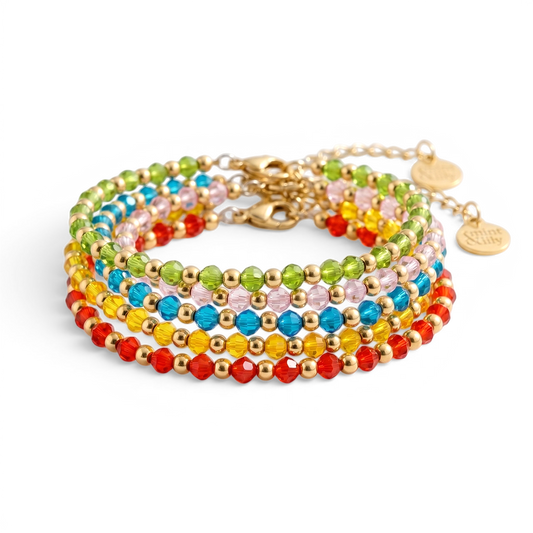 Birthstone and Gold Bead Bracelet