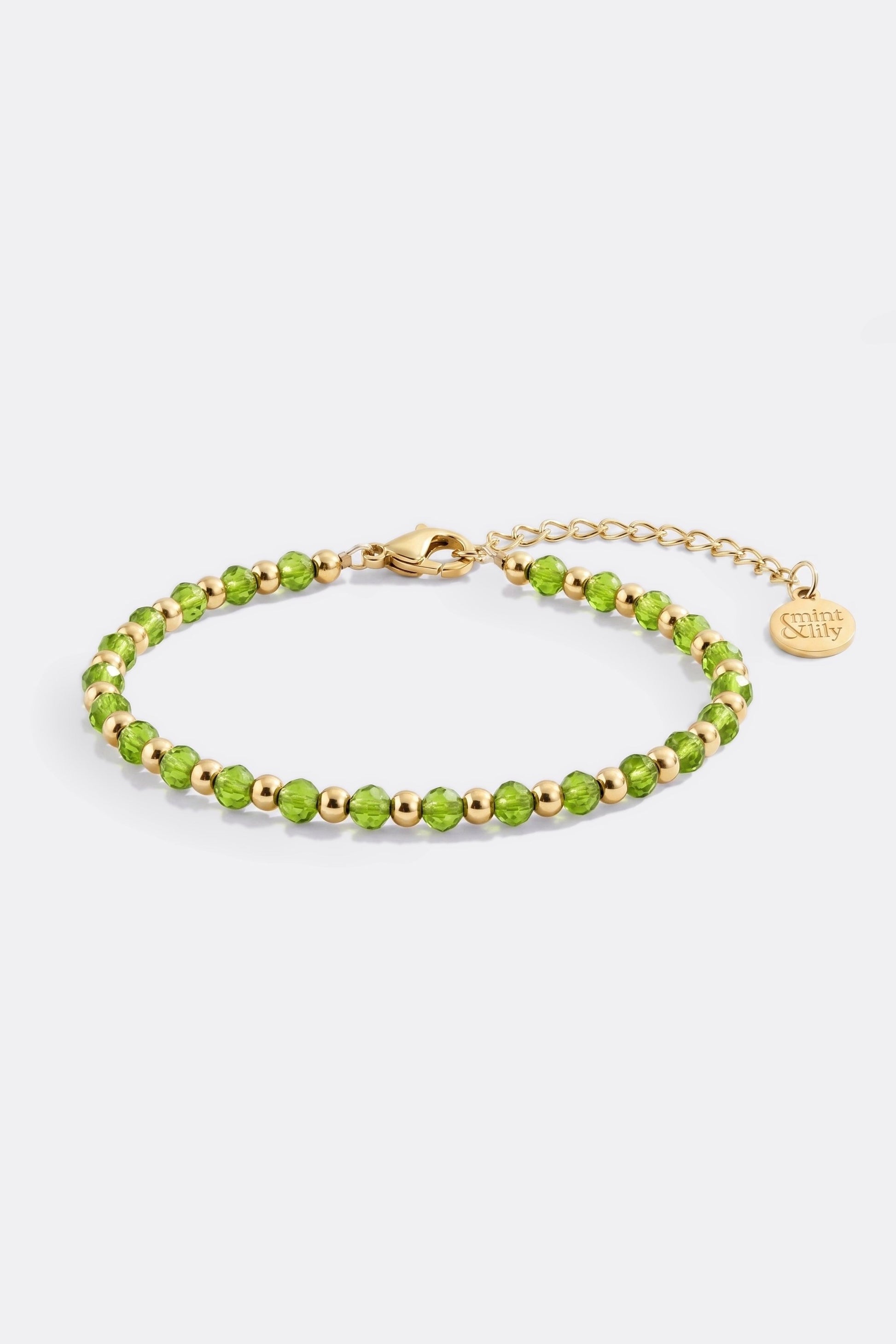 Birthstone and Gold Bead Bracelet