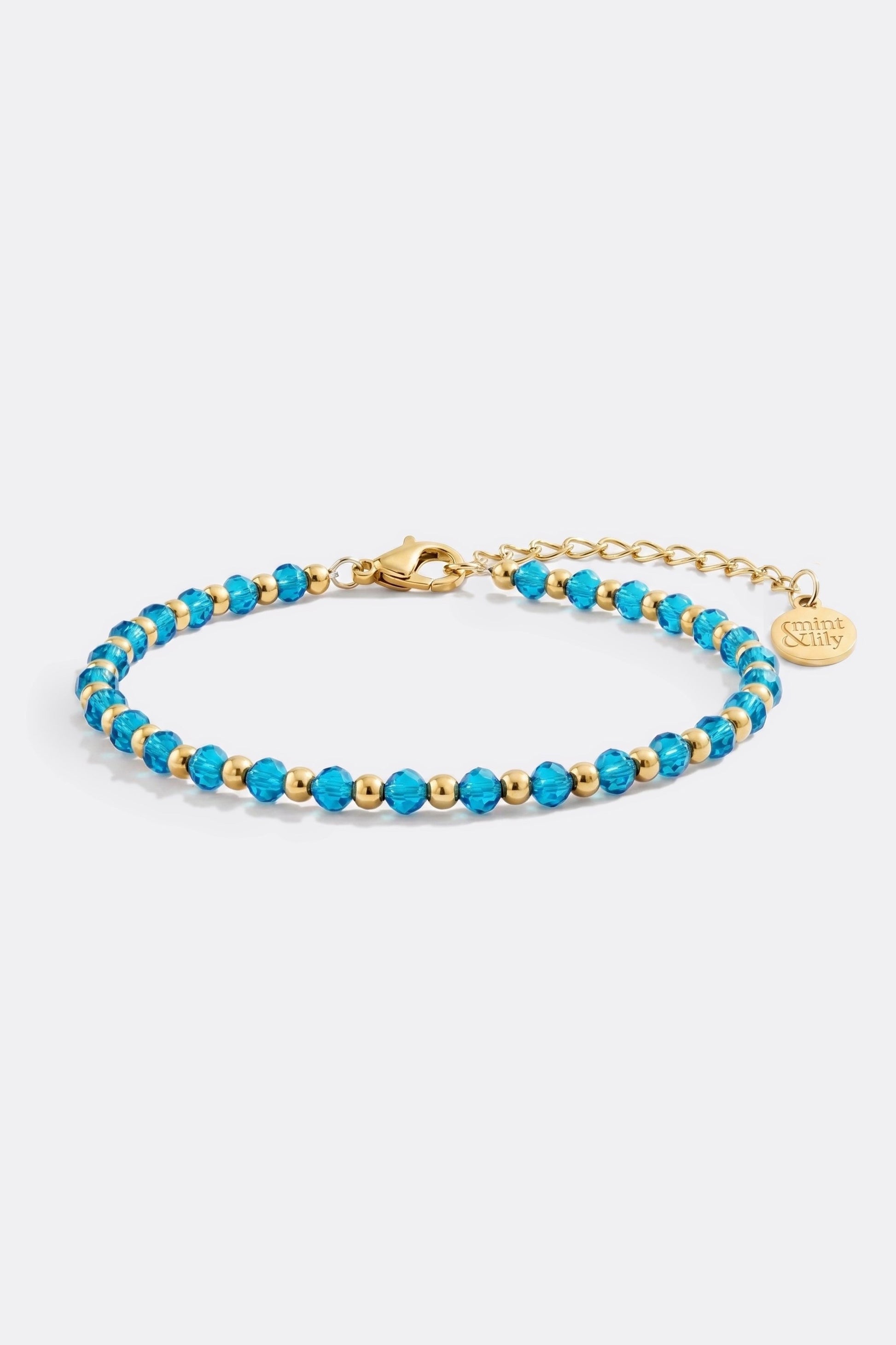 Birthstone and Gold Bead Bracelet