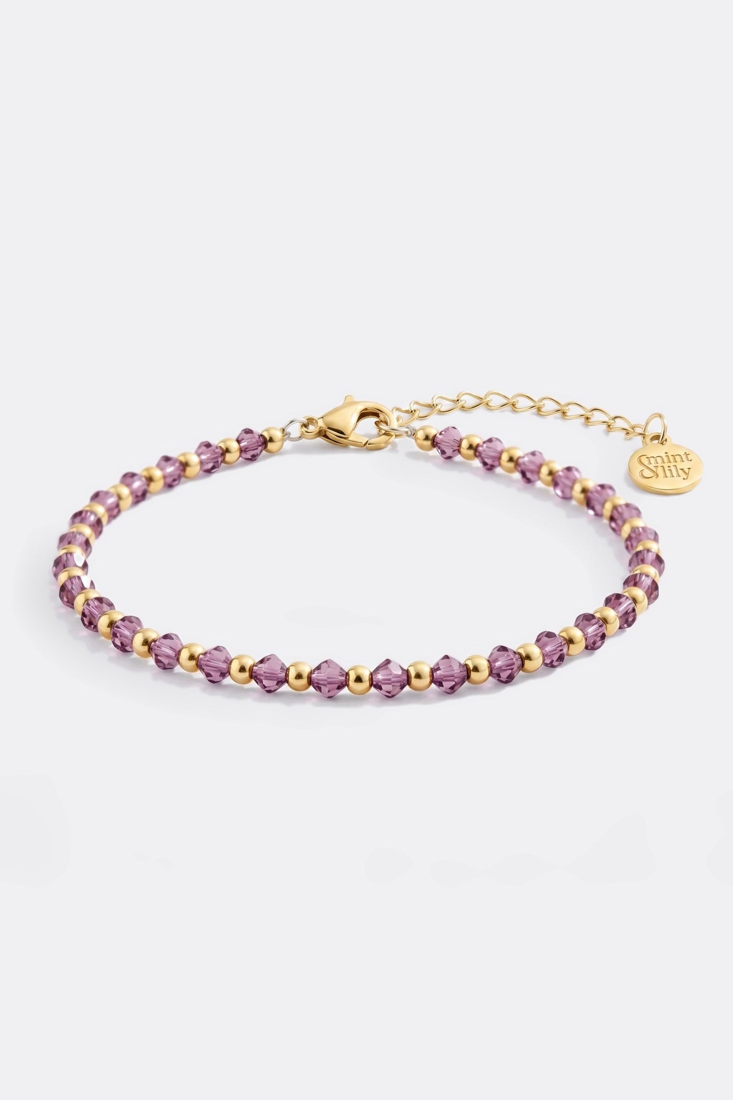 Birthstone and Gold Bead Bracelet