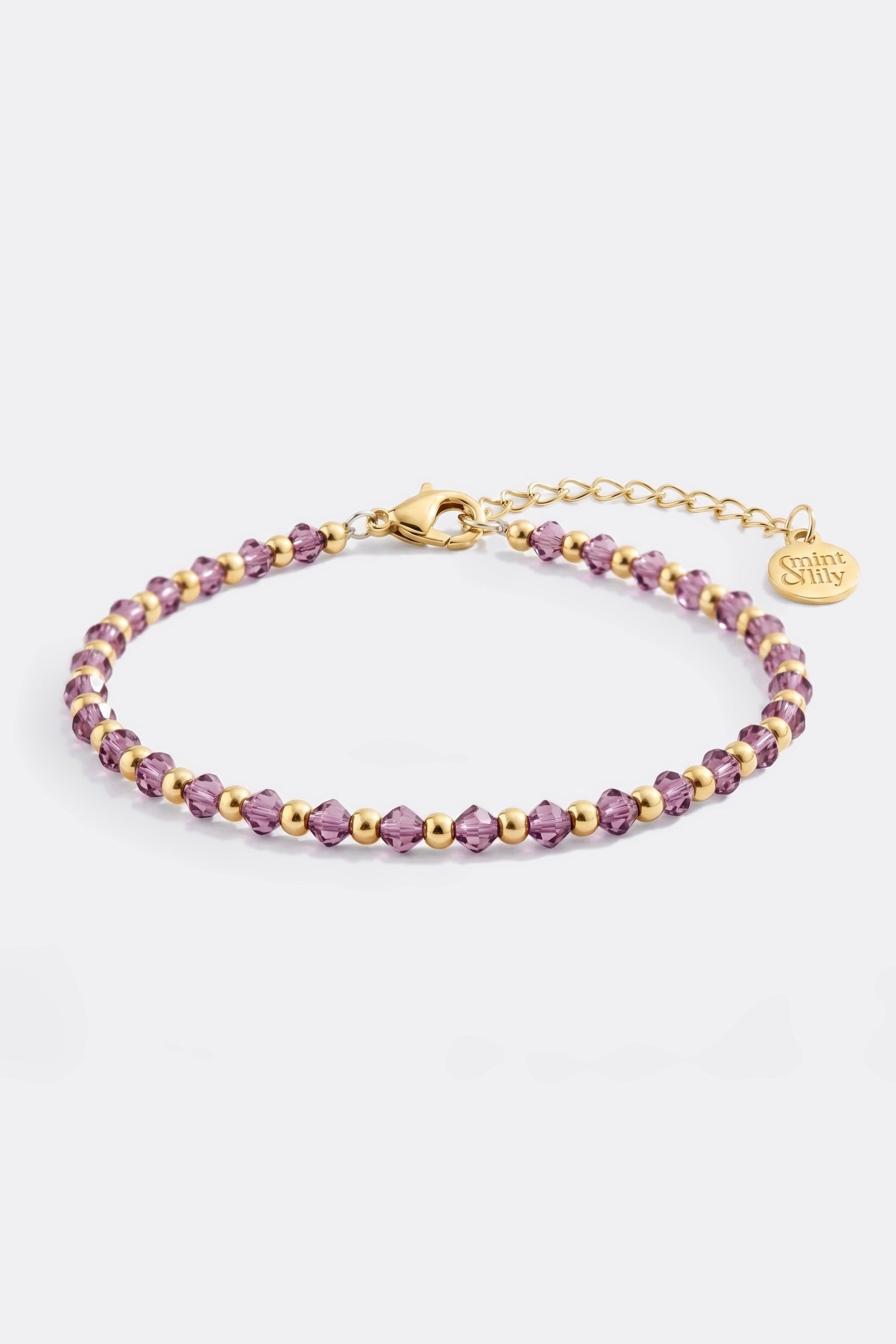 Birthstone and Gold Bead Bracelet