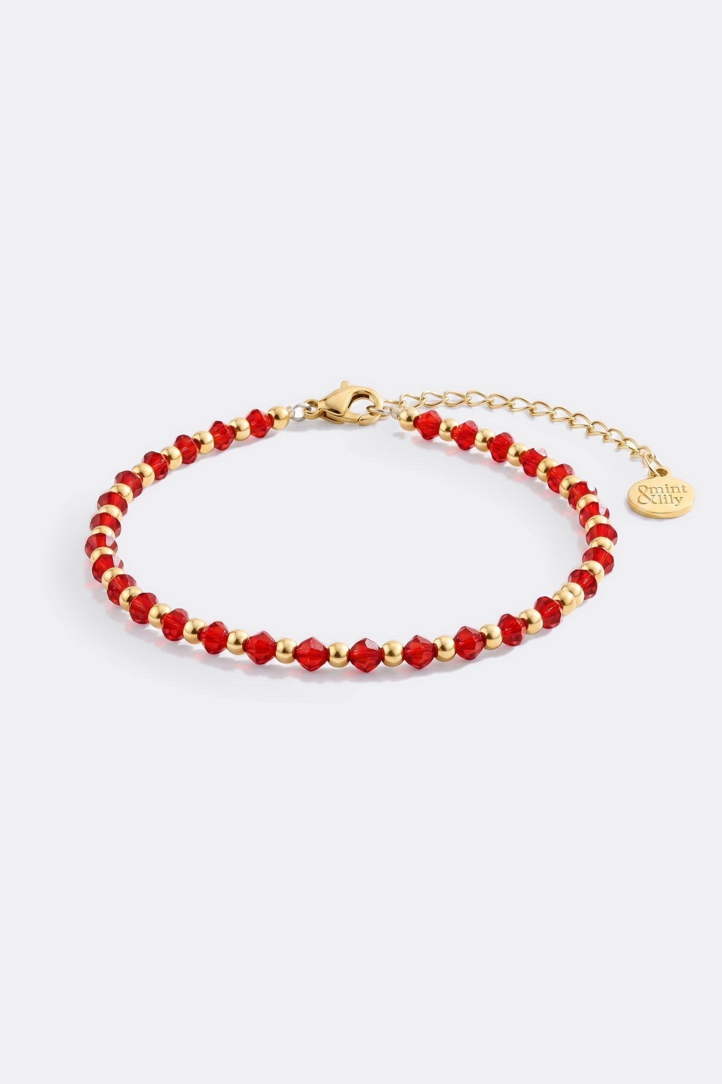 Birthstone and Gold Bead Bracelet