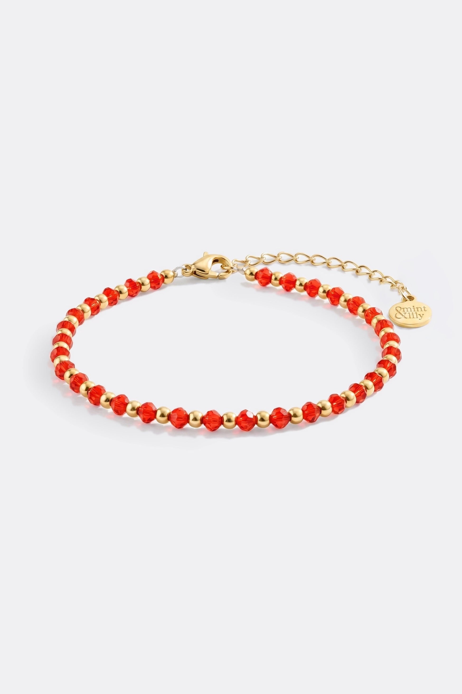 Birthstone and Gold Bead Bracelet
