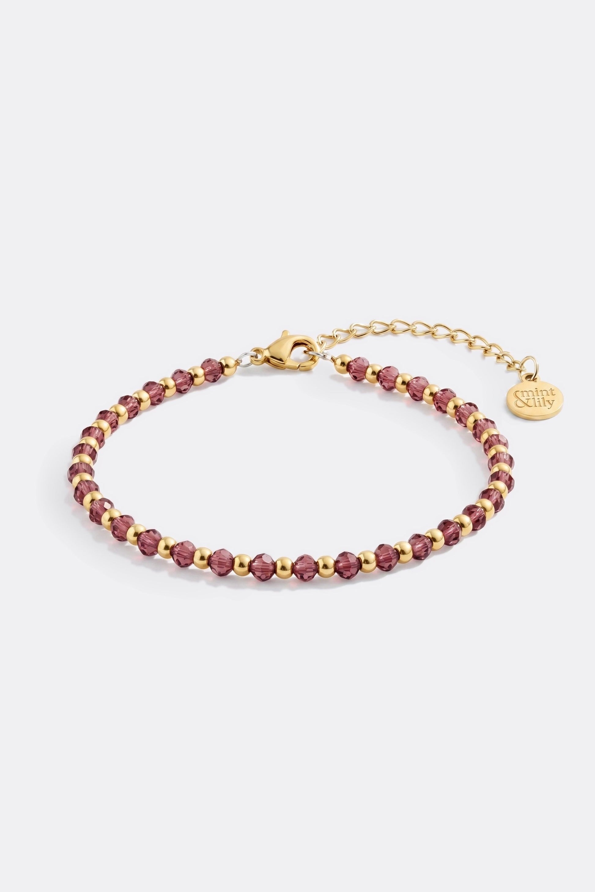 Birthstone and Gold Bead Bracelet