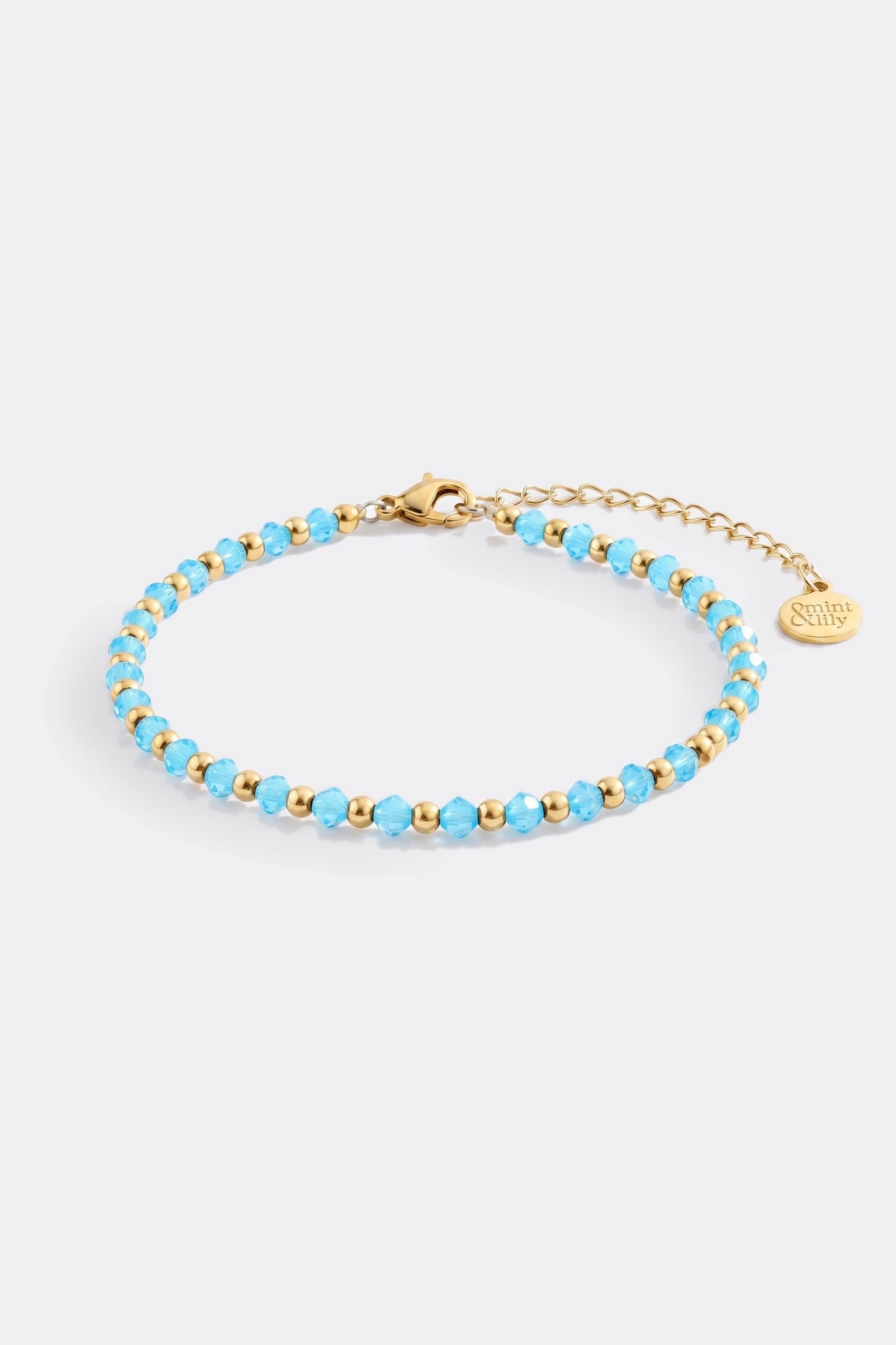 Birthstone and Gold Bead Bracelet