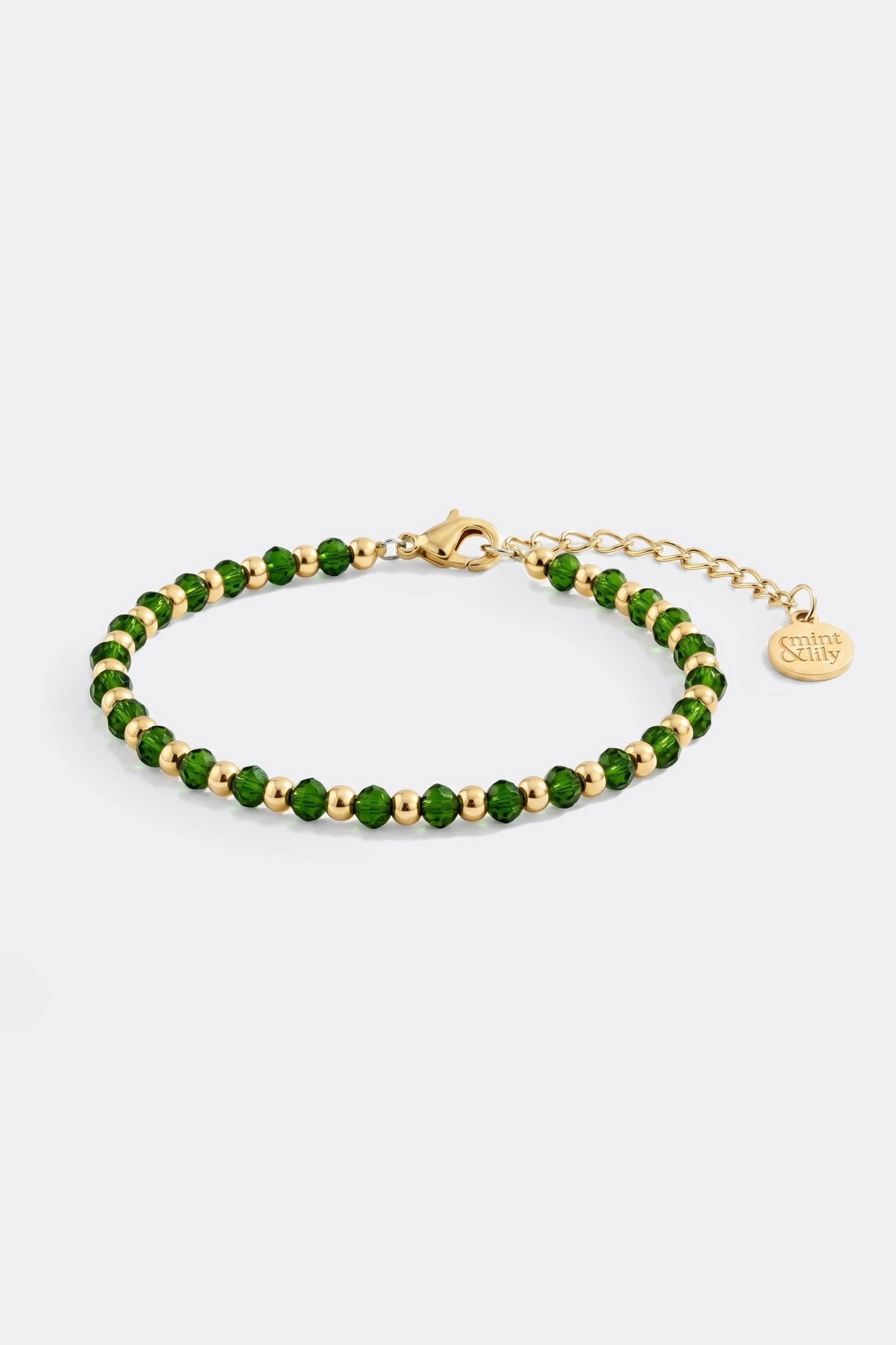 Birthstone and Gold Bead Bracelet