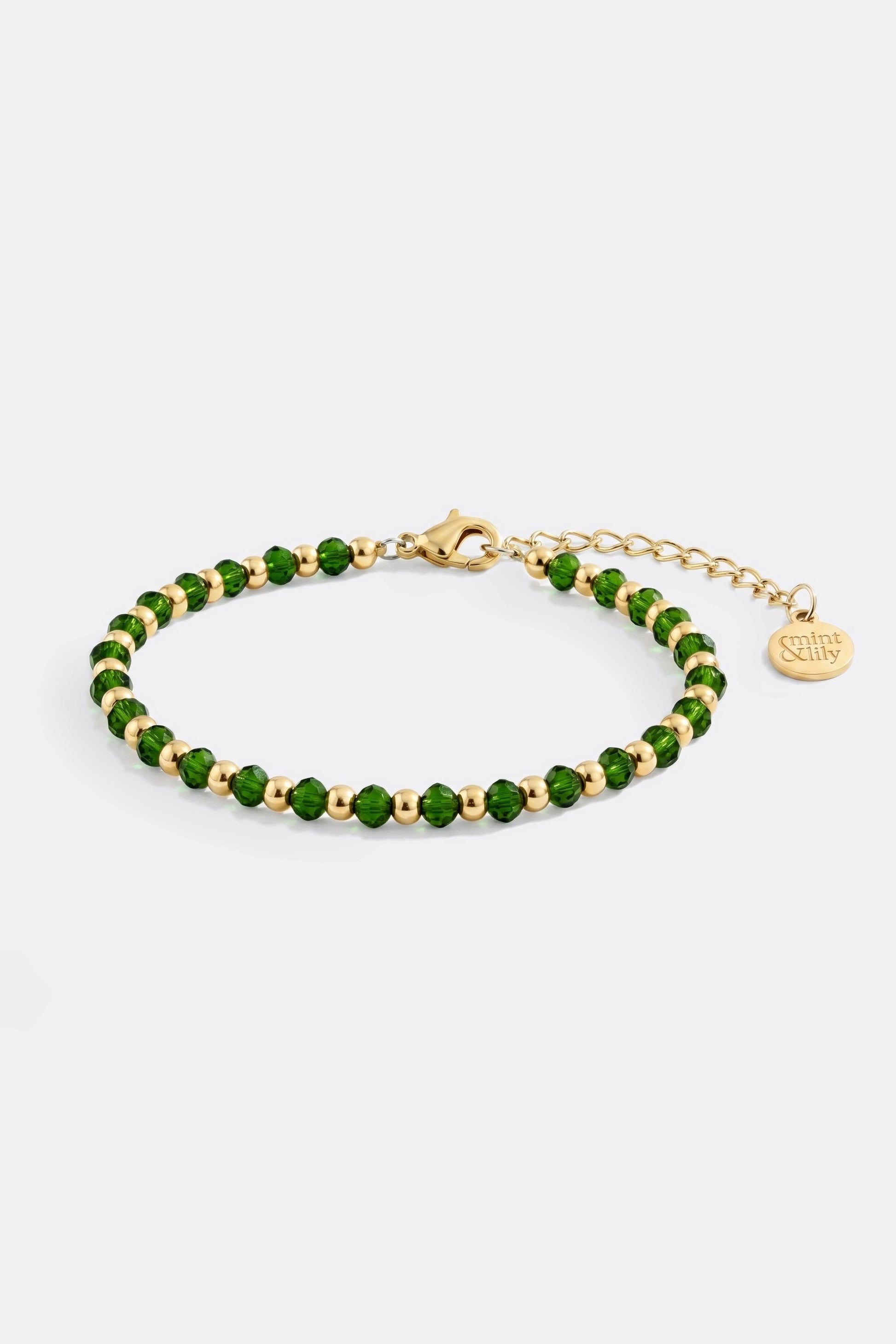 Birthstone and Gold Bead Bracelet