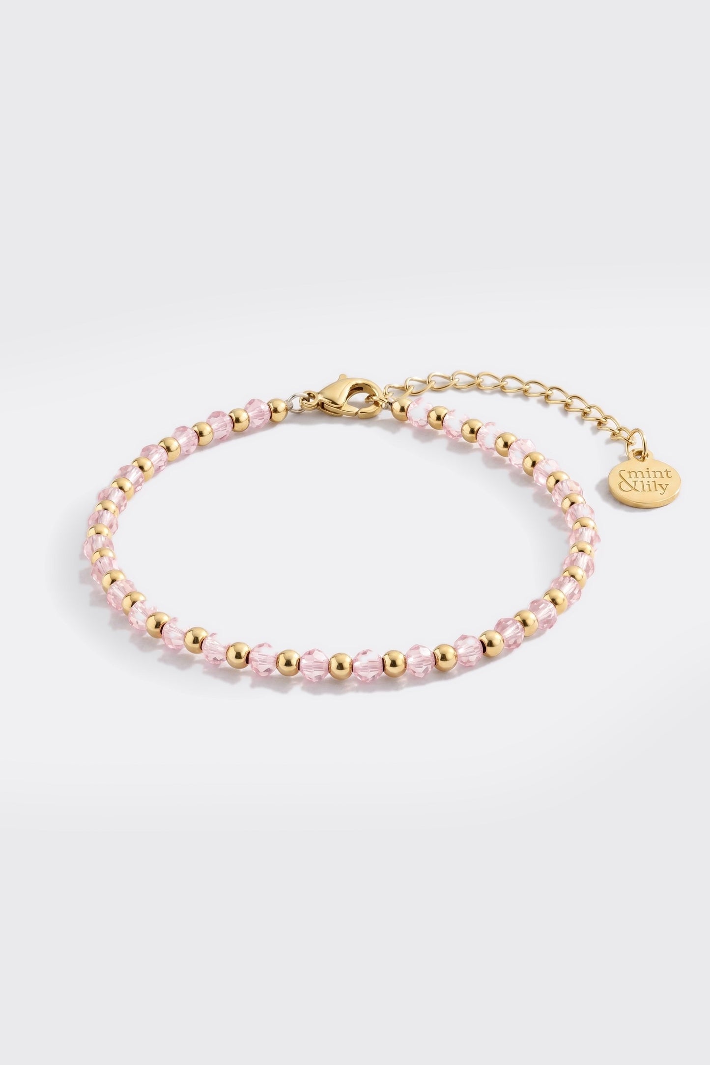 Birthstone and Gold Bead Bracelet