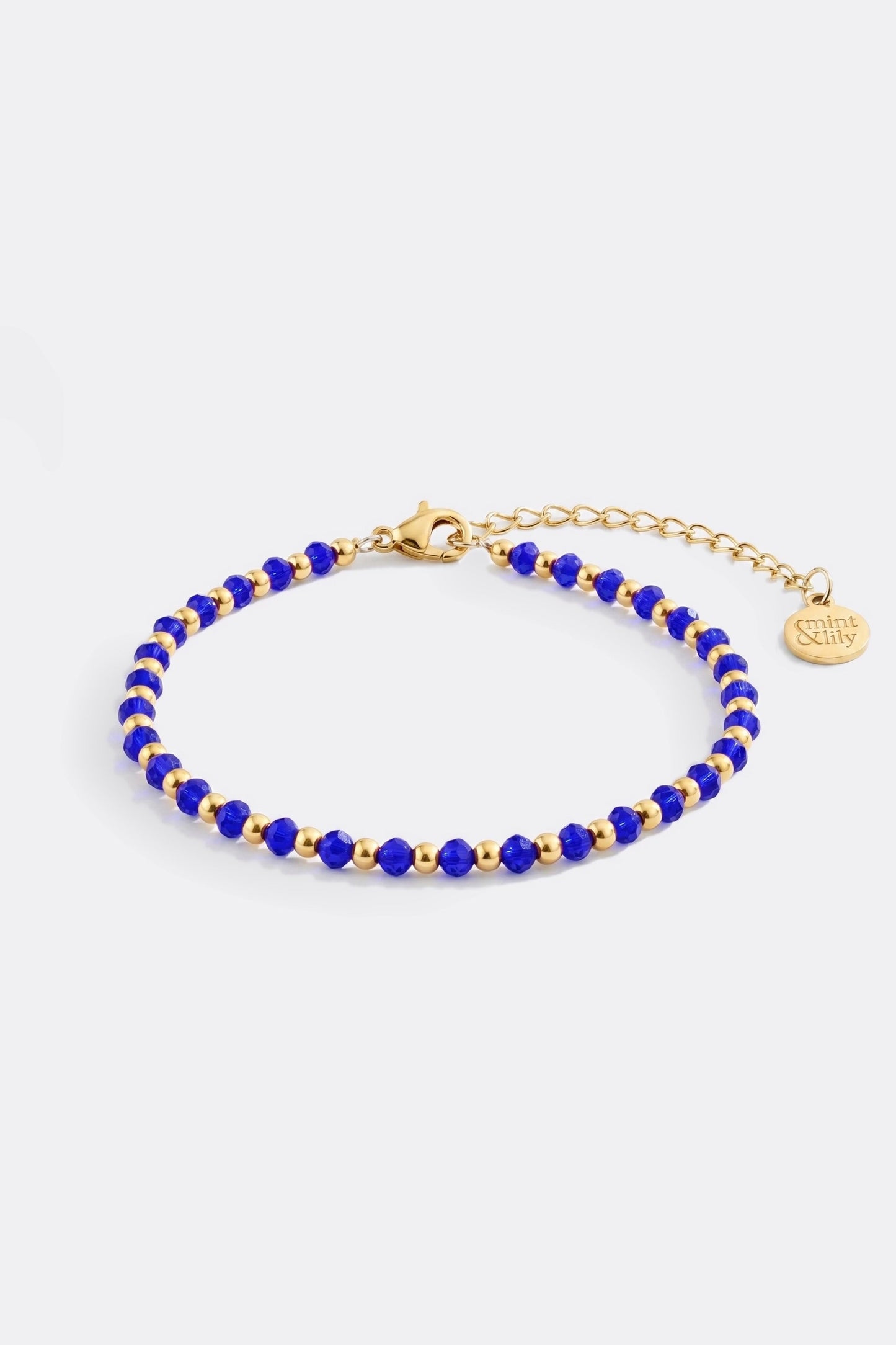 Birthstone and Gold Bead Bracelet