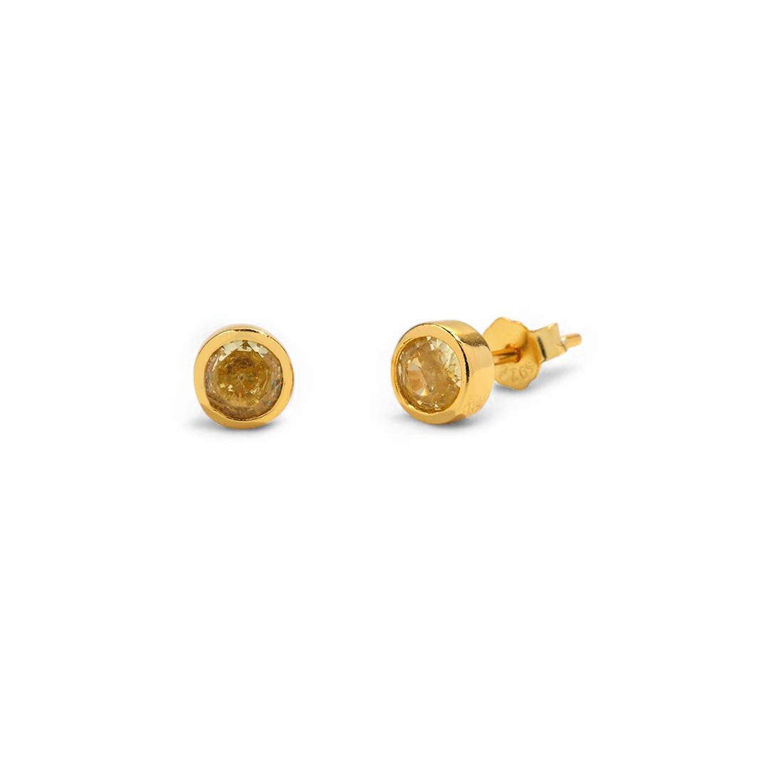 Birthstone Bezel Studs