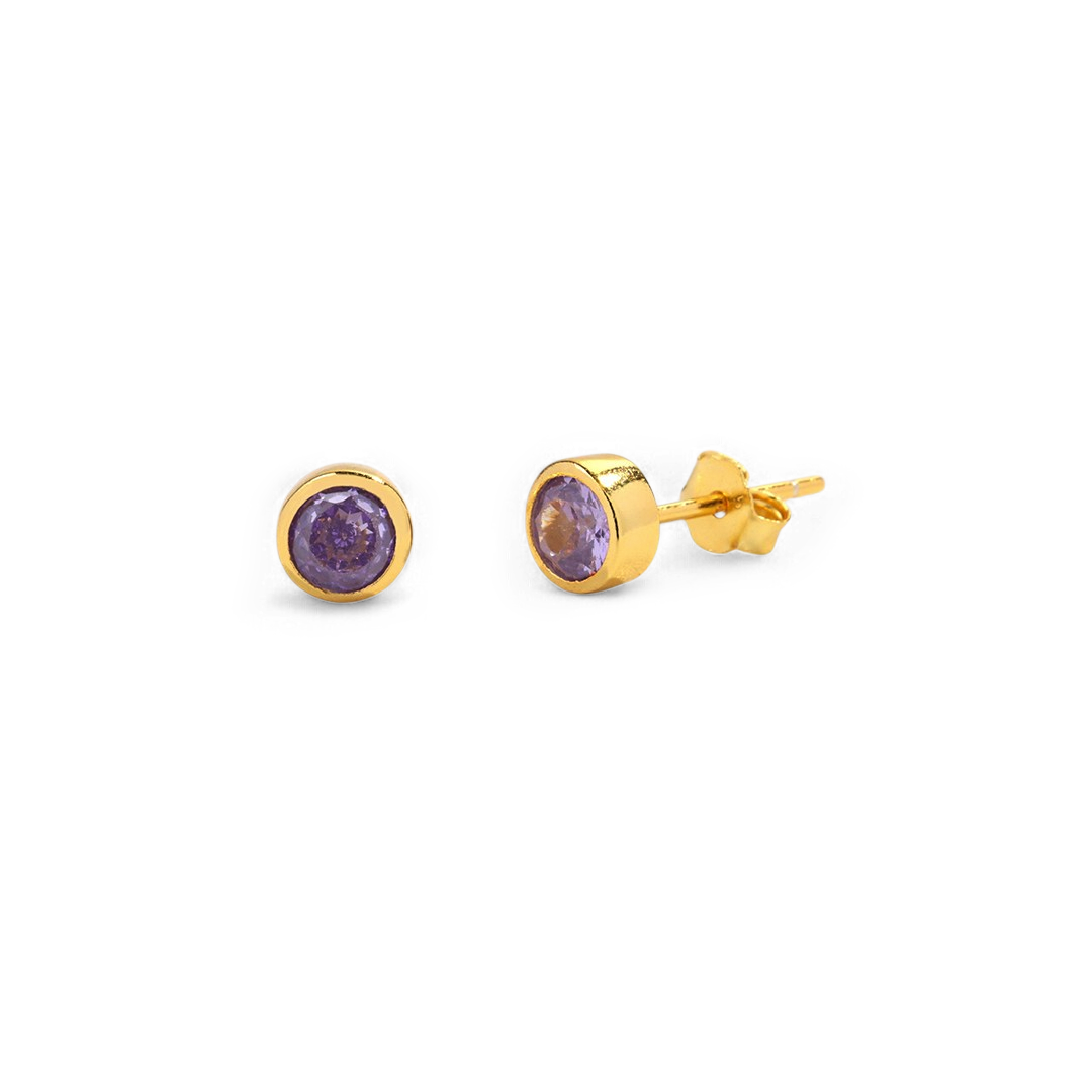 Birthstone Bezel Studs
