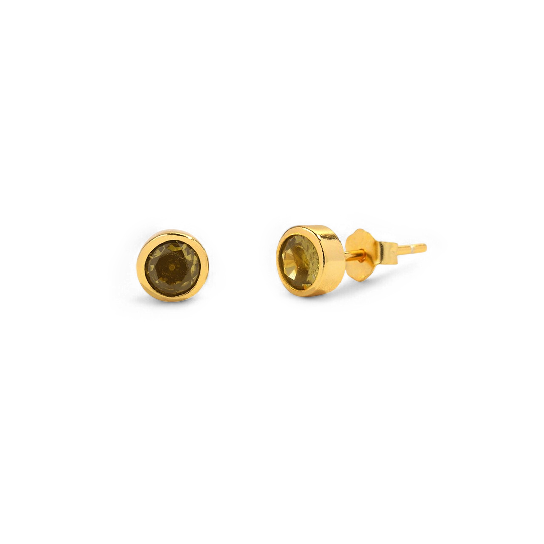 Birthstone Bezel Studs