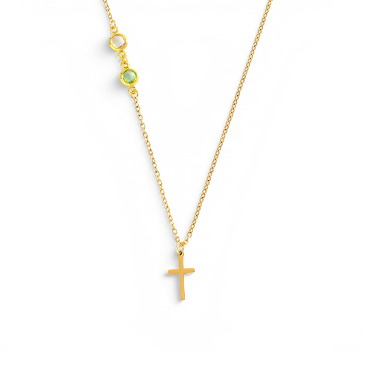 Birthstone Cross Necklace