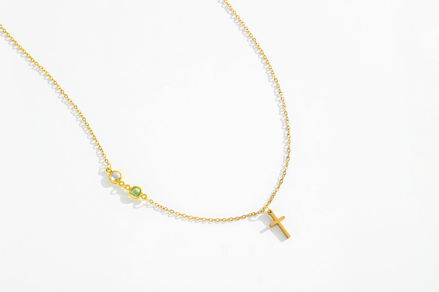 Birthstone Cross Necklace